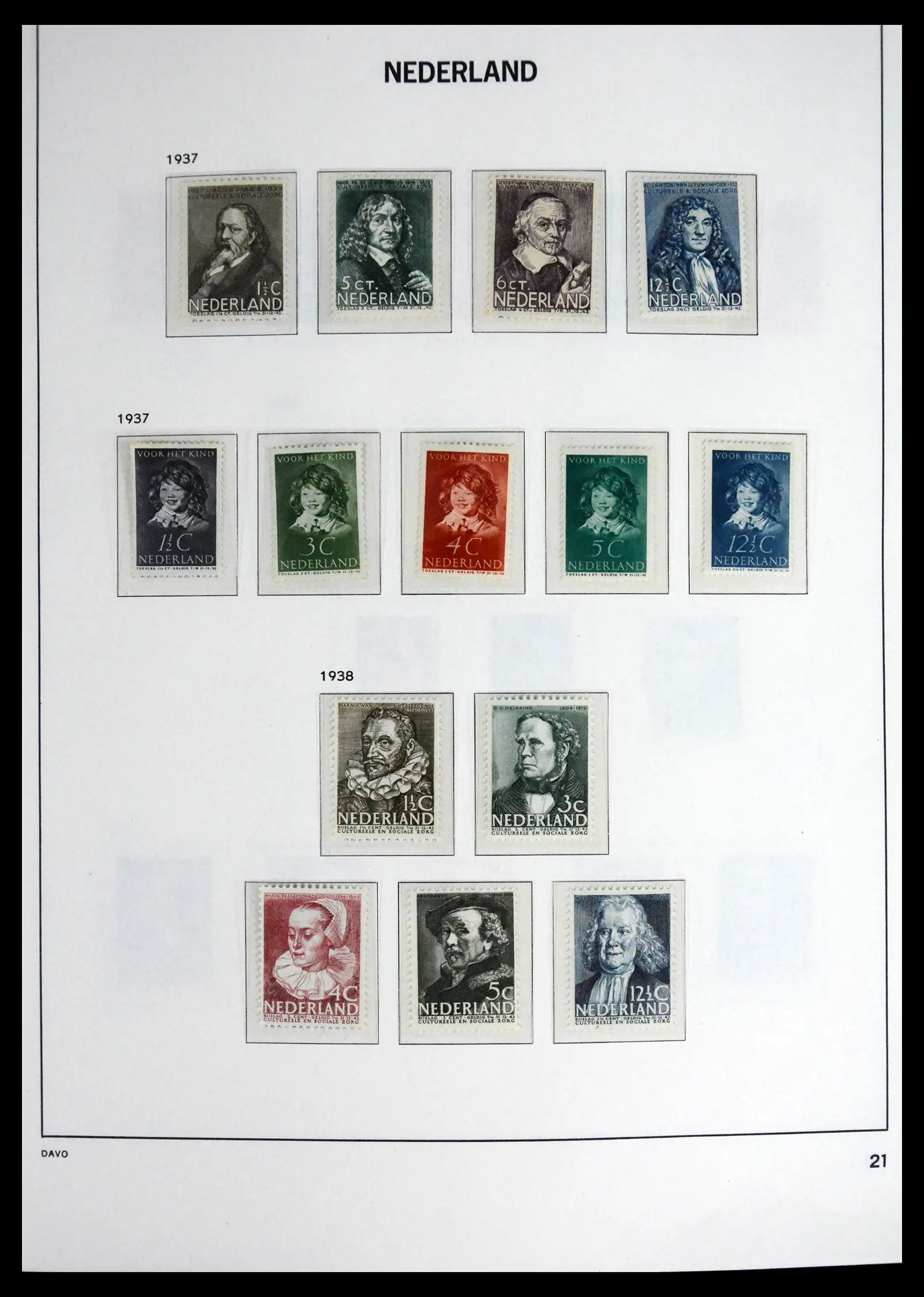 41590 0022 - Postzegelverzameling 41590 Nederland compleet 1852-1977.