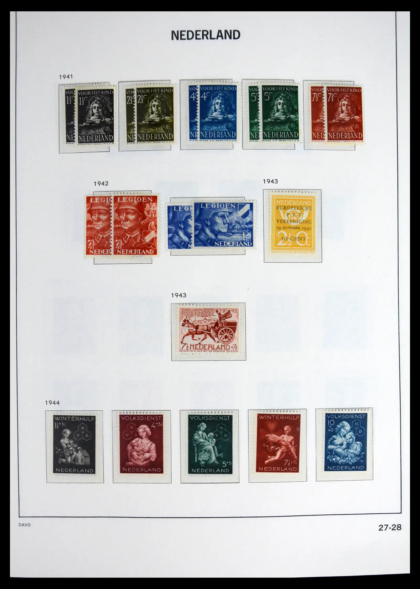 41590 0028 - Postzegelverzameling 41590 Nederland compleet 1852-1977.