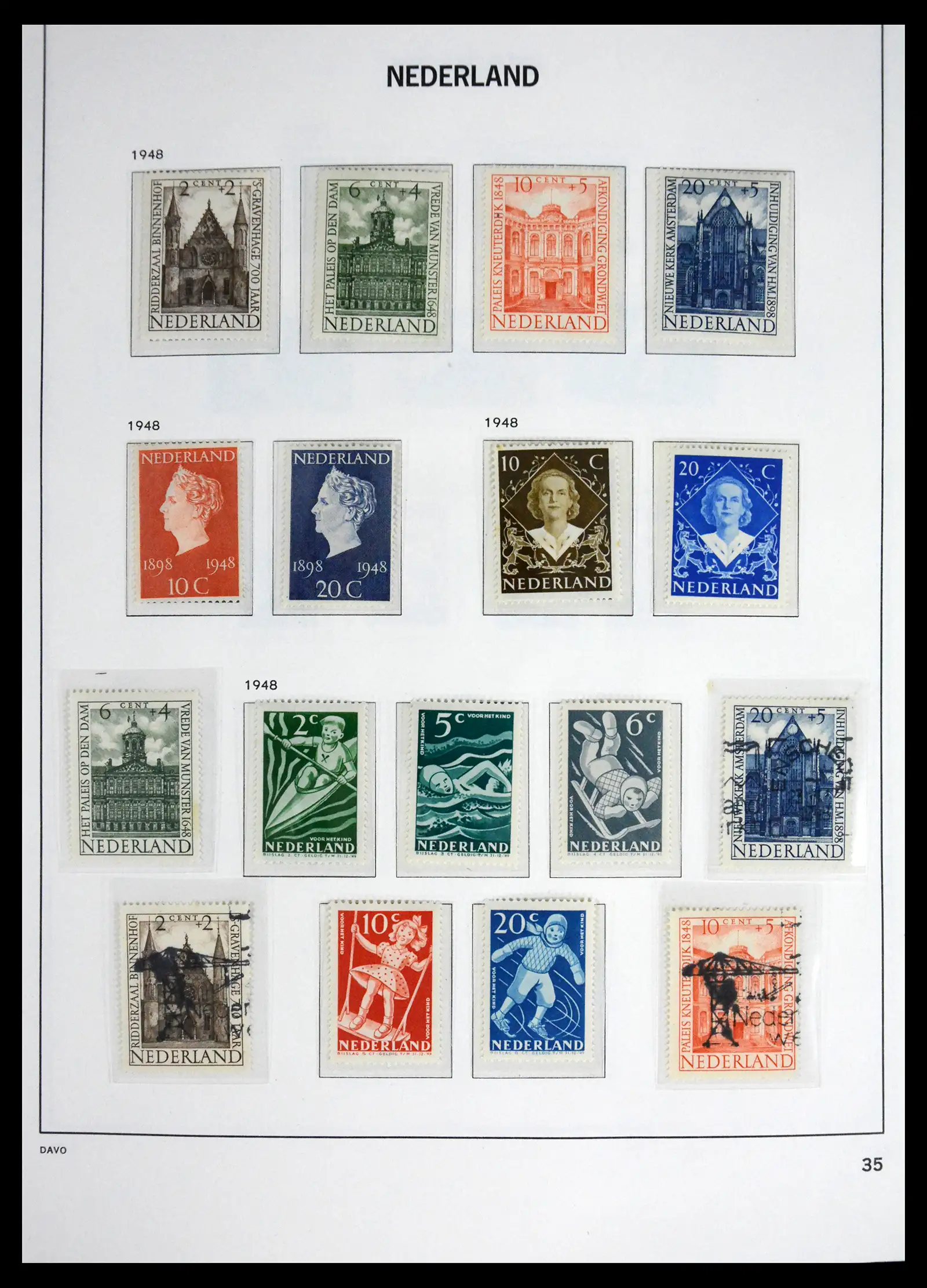 41590 0035 - Postzegelverzameling 41590 Nederland compleet 1852-1977.