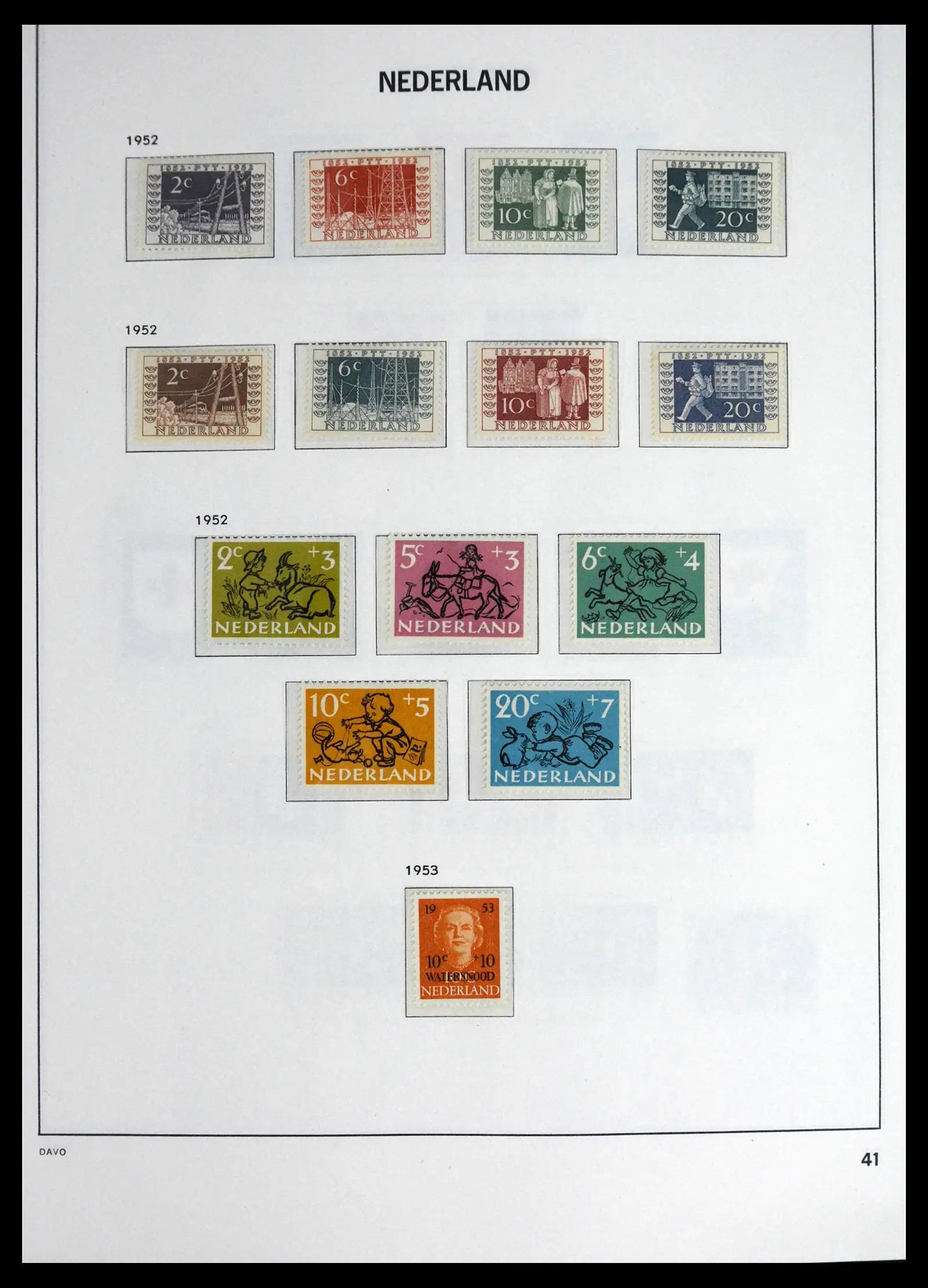 41590 0041 - Postzegelverzameling 41590 Nederland compleet 1852-1977.