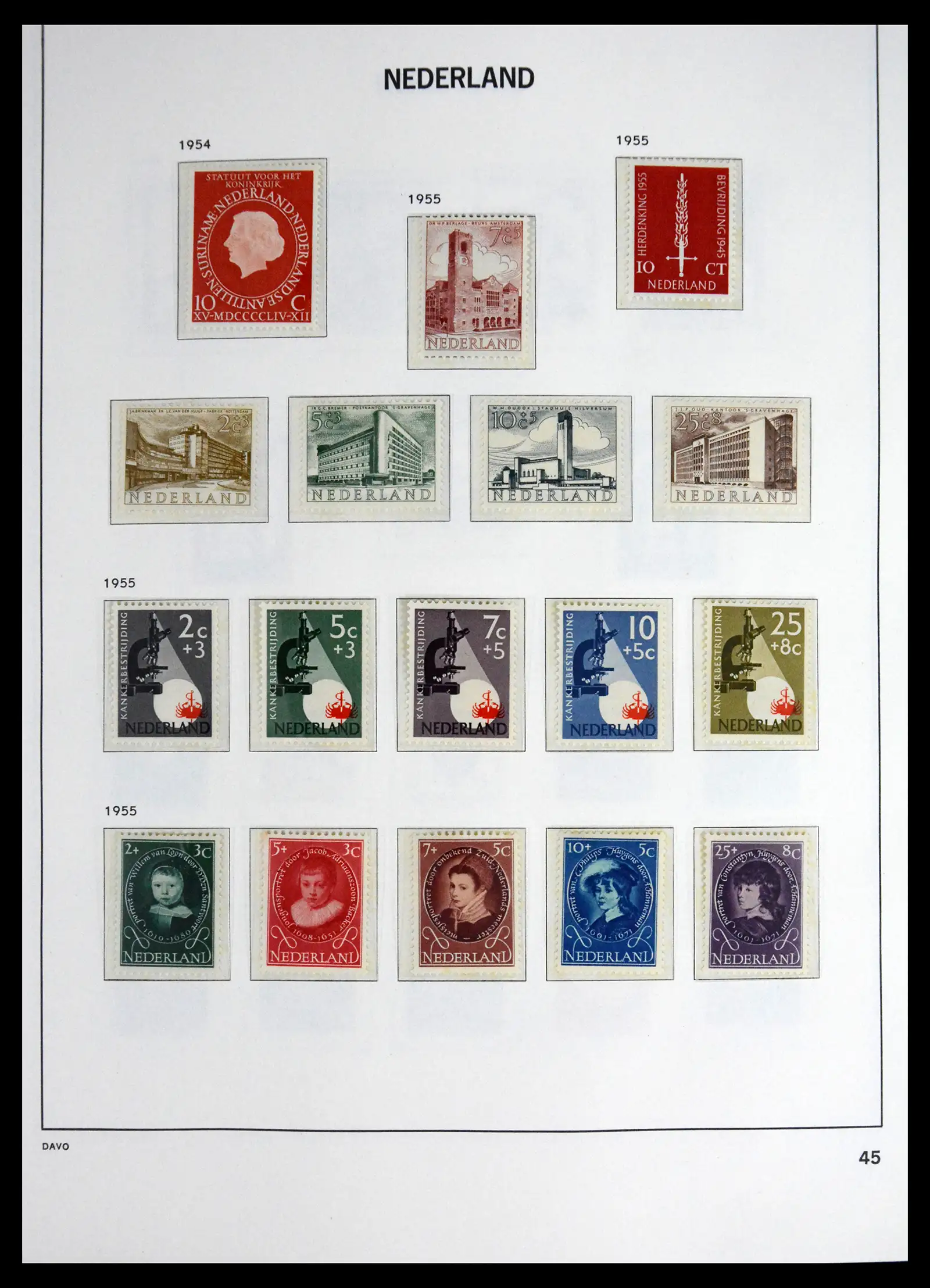 41590 0045 - Postzegelverzameling 41590 Nederland compleet 1852-1977.