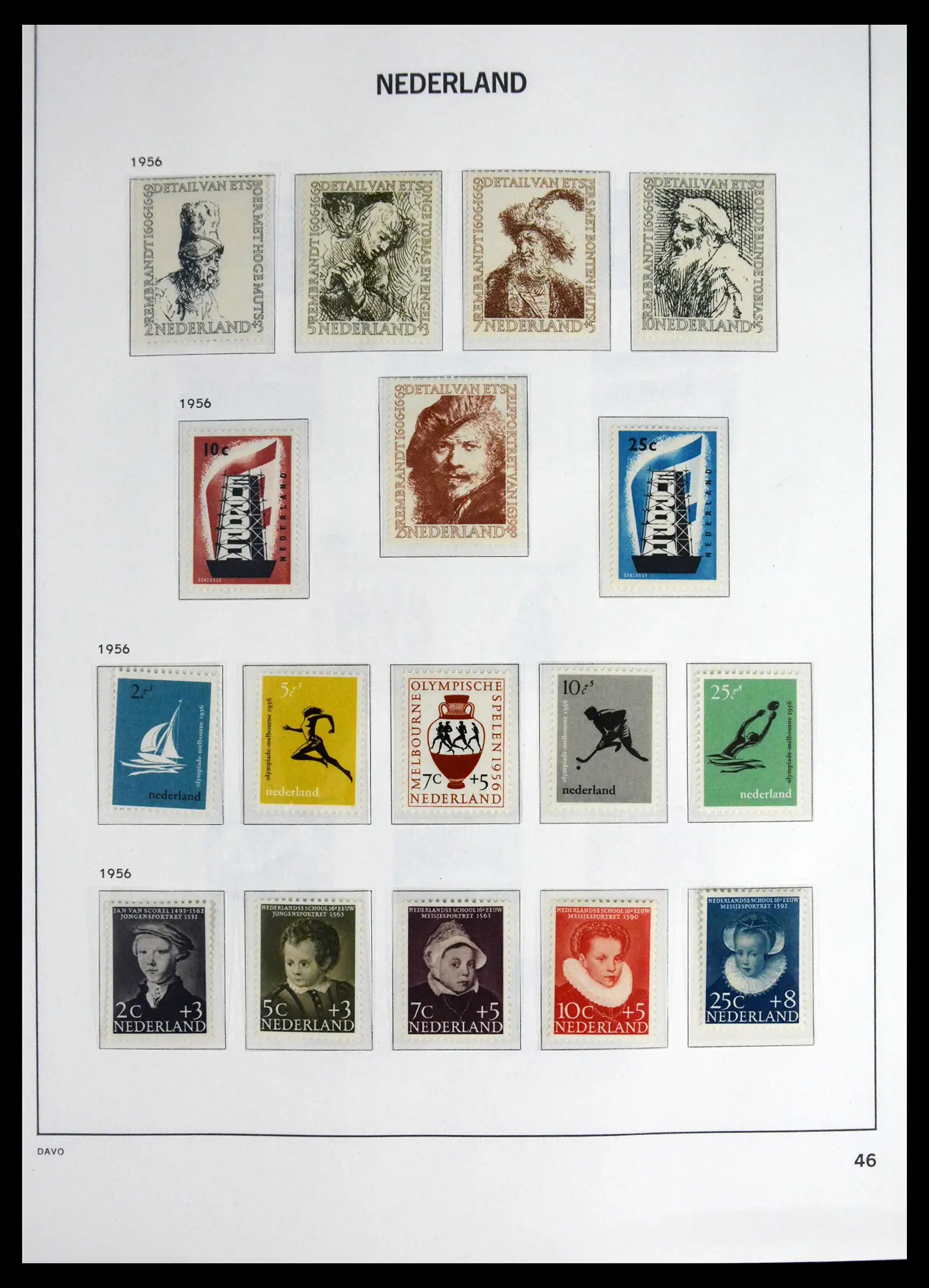 41590 0046 - Postzegelverzameling 41590 Nederland compleet 1852-1977.