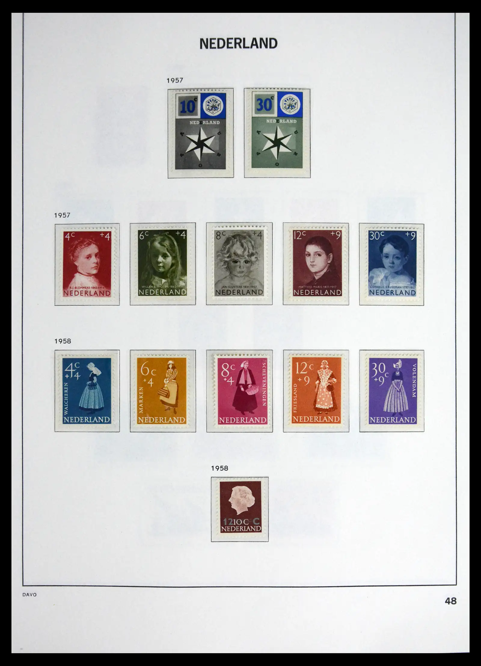 41590 0048 - Postzegelverzameling 41590 Nederland compleet 1852-1977.