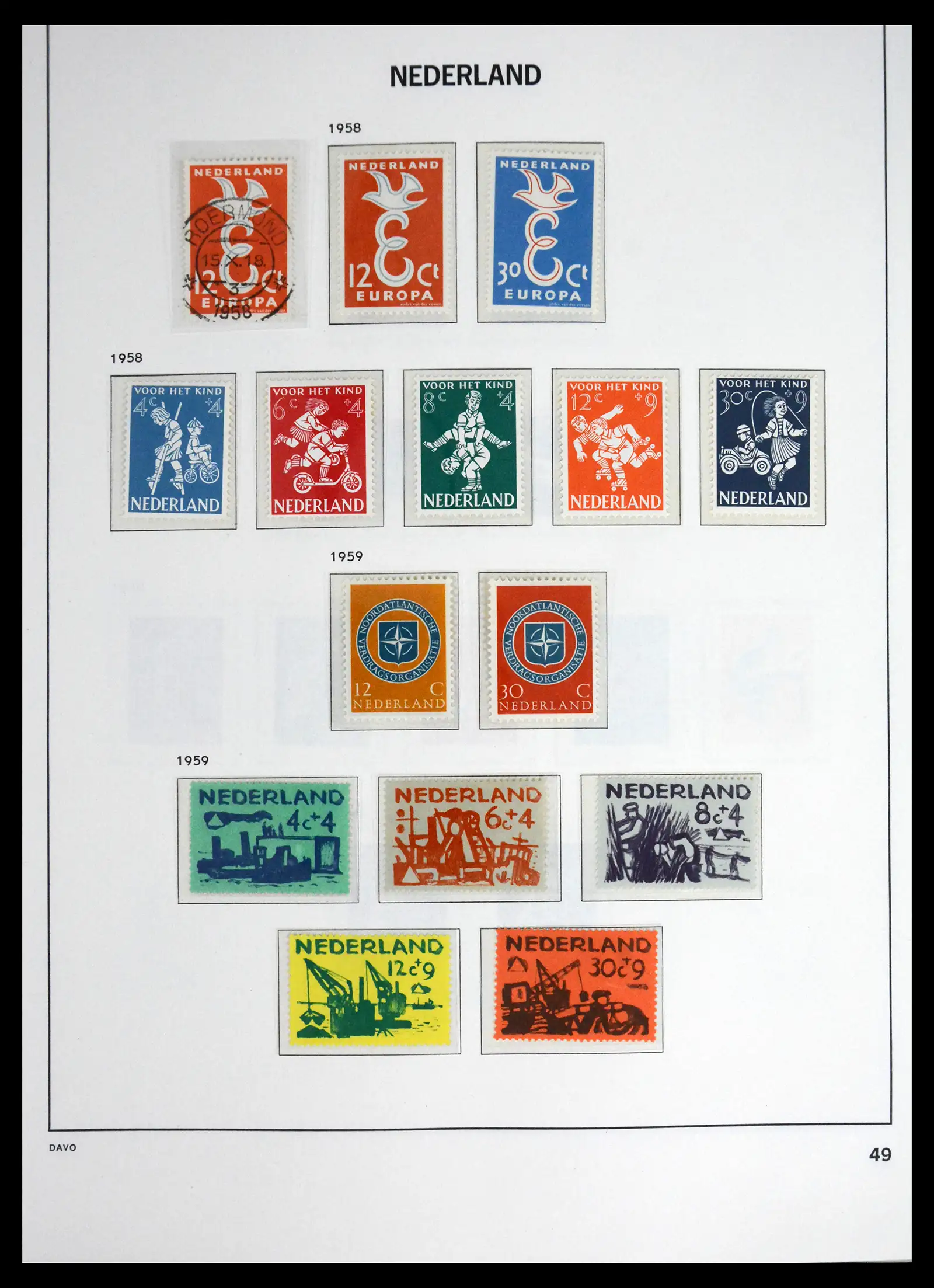 41590 0049 - Postzegelverzameling 41590 Nederland compleet 1852-1977.