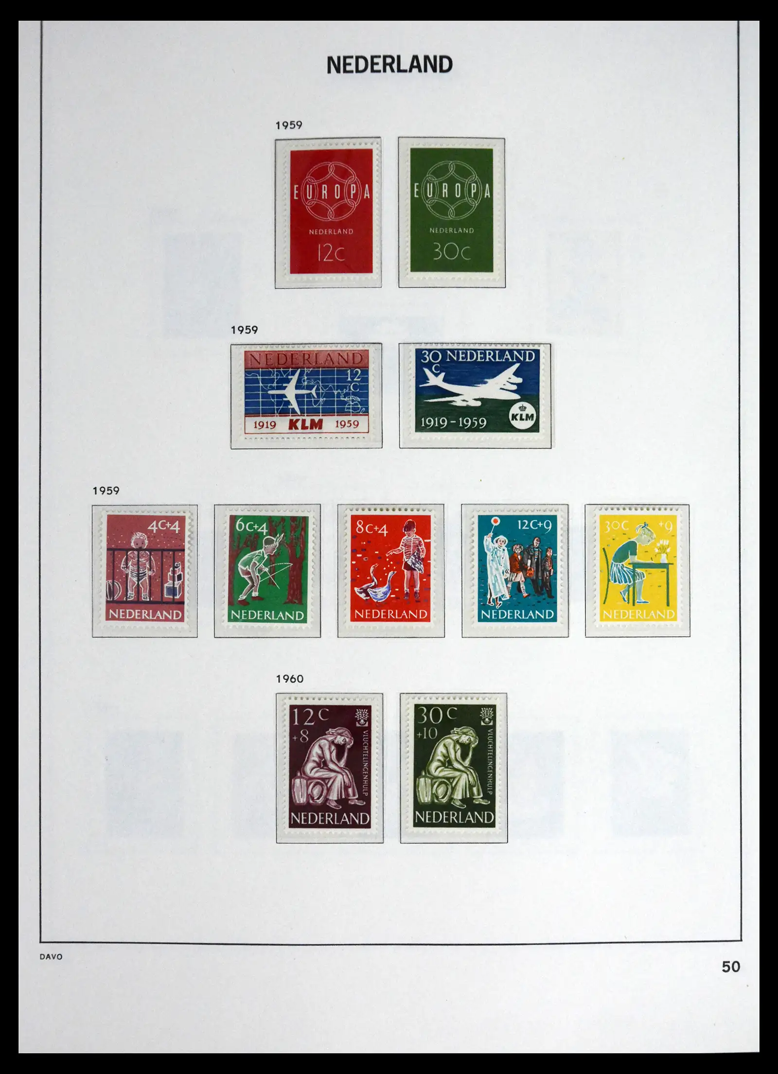 41590 0050 - Postzegelverzameling 41590 Nederland compleet 1852-1977.