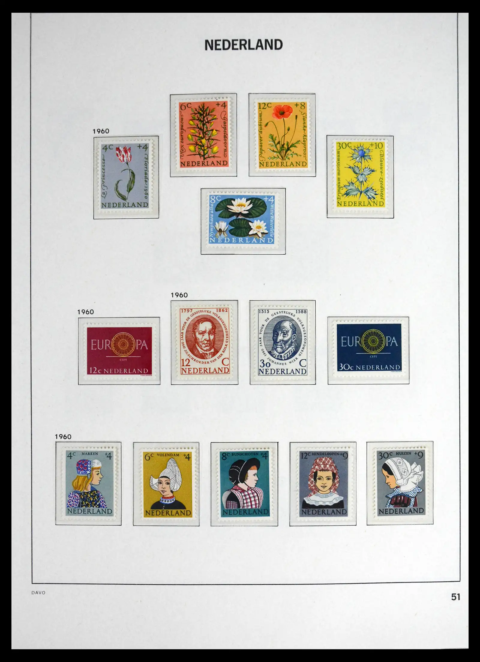 41590 0051 - Postzegelverzameling 41590 Nederland compleet 1852-1977.