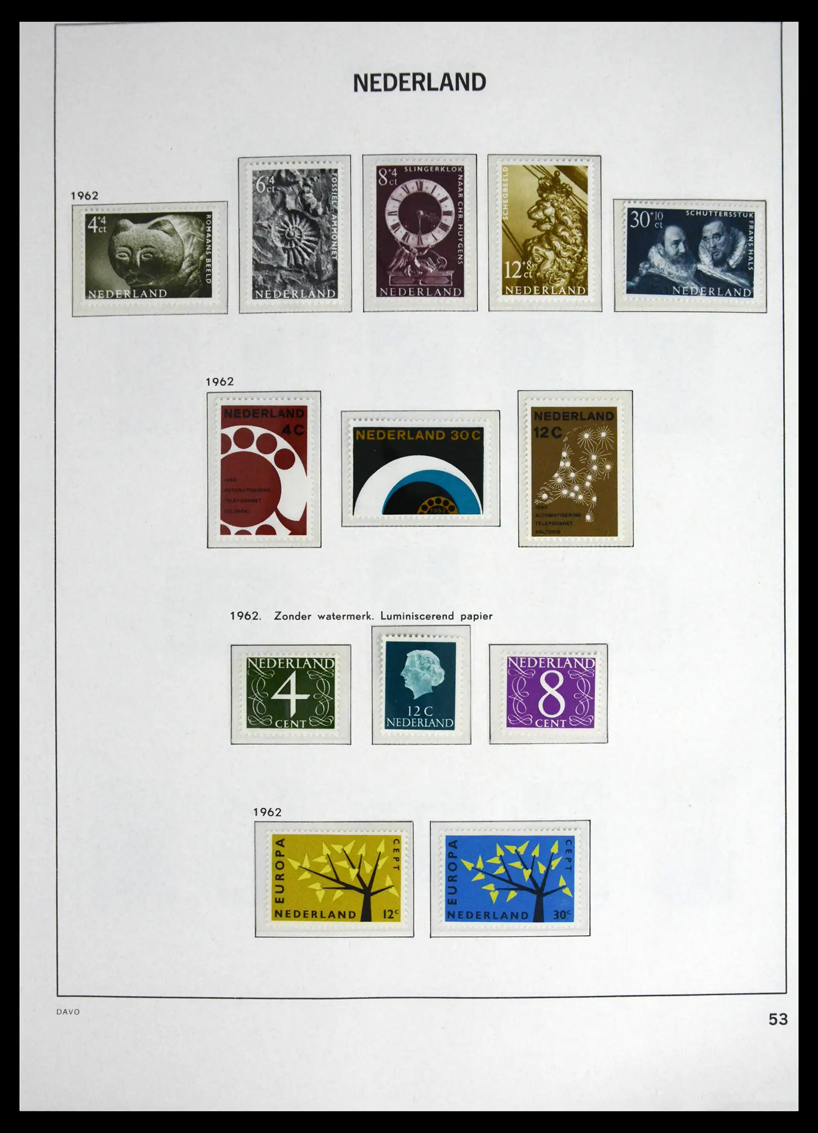 41590 0053 - Postzegelverzameling 41590 Nederland compleet 1852-1977.