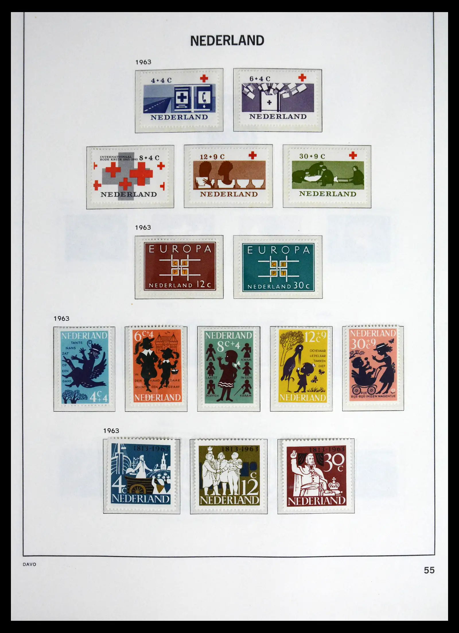 41590 0055 - Postzegelverzameling 41590 Nederland compleet 1852-1977.