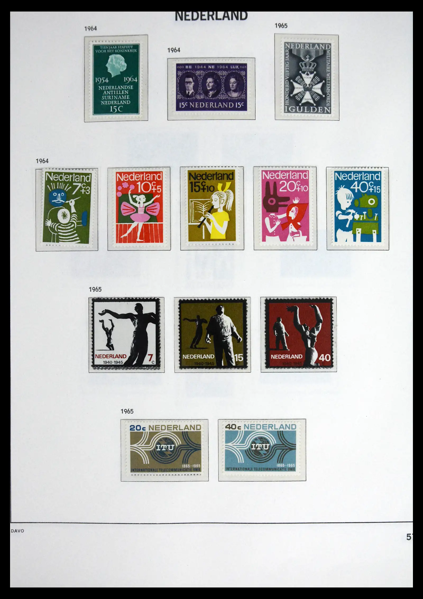 41590 0057 - Postzegelverzameling 41590 Nederland compleet 1852-1977.