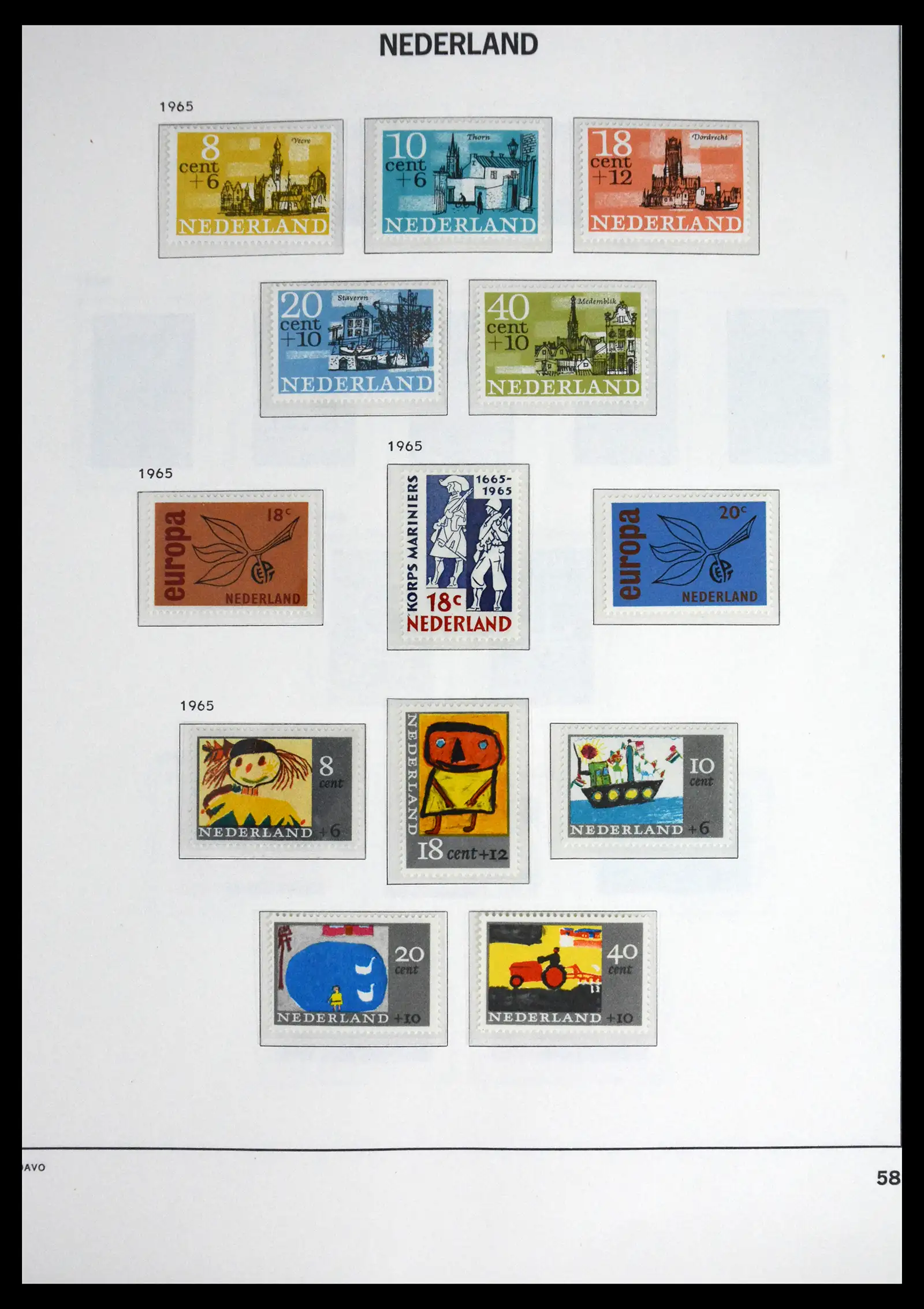 41590 0058 - Postzegelverzameling 41590 Nederland compleet 1852-1977.