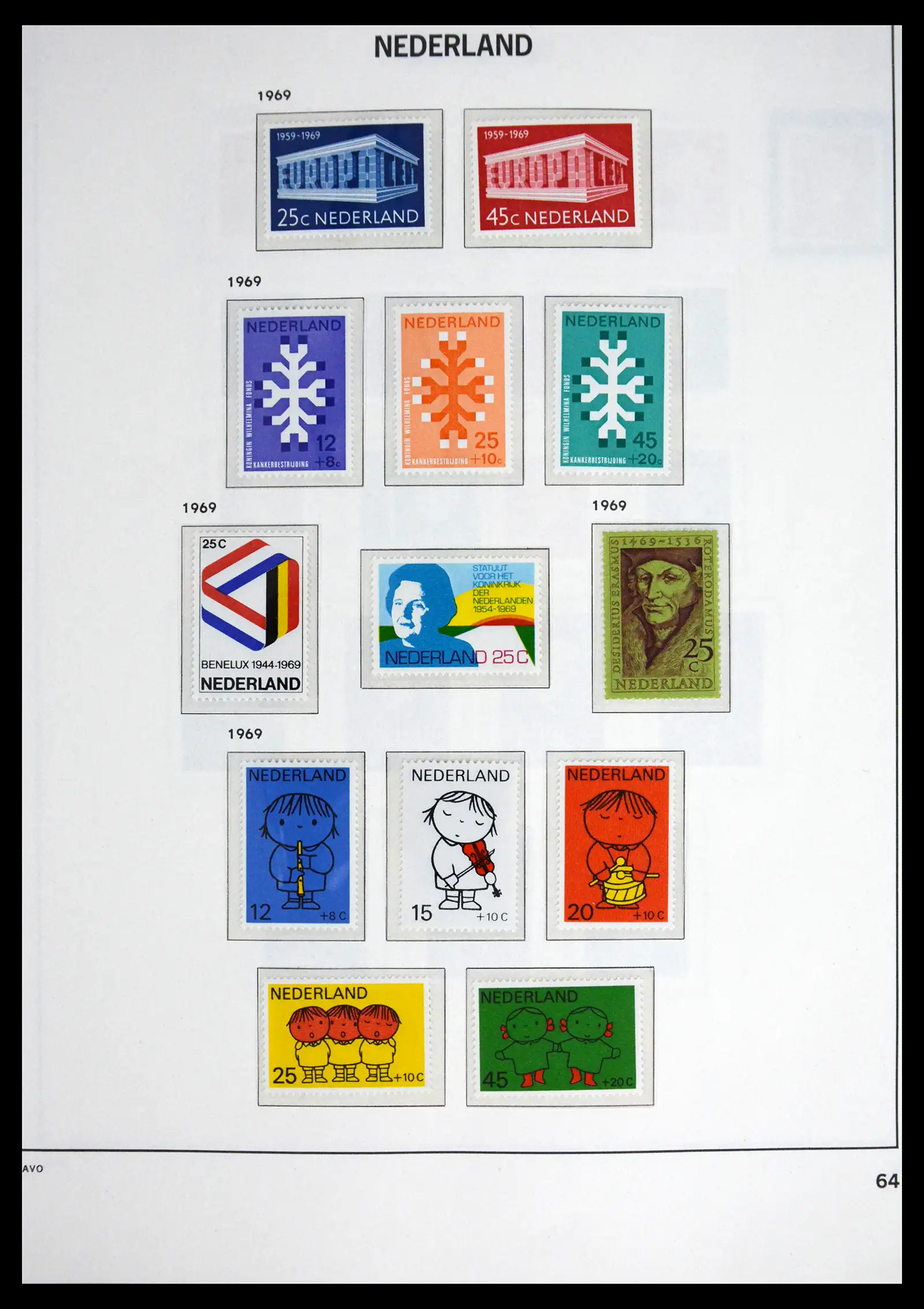 41590 0064 - Postzegelverzameling 41590 Nederland compleet 1852-1977.