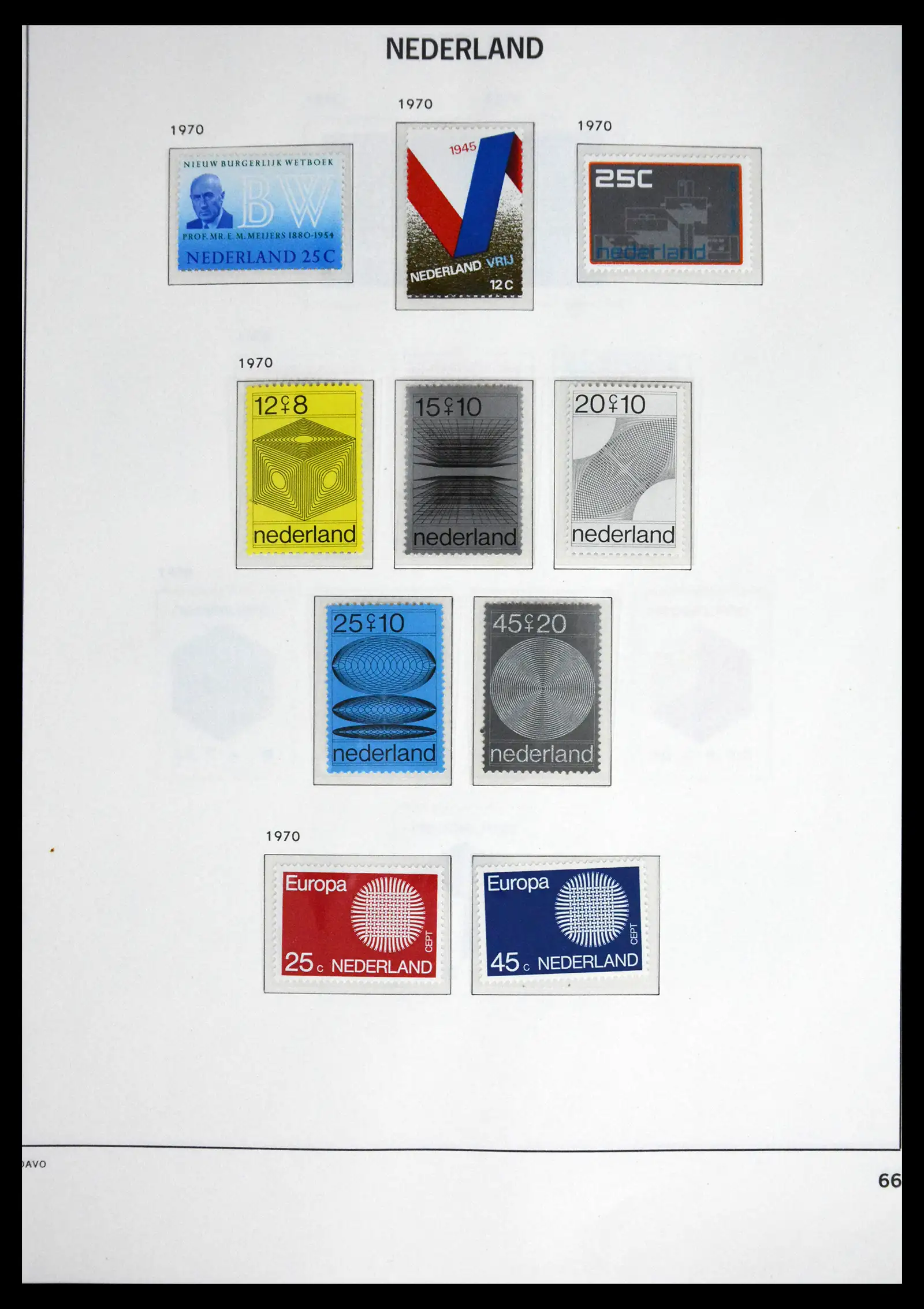 41590 0066 - Postzegelverzameling 41590 Nederland compleet 1852-1977.