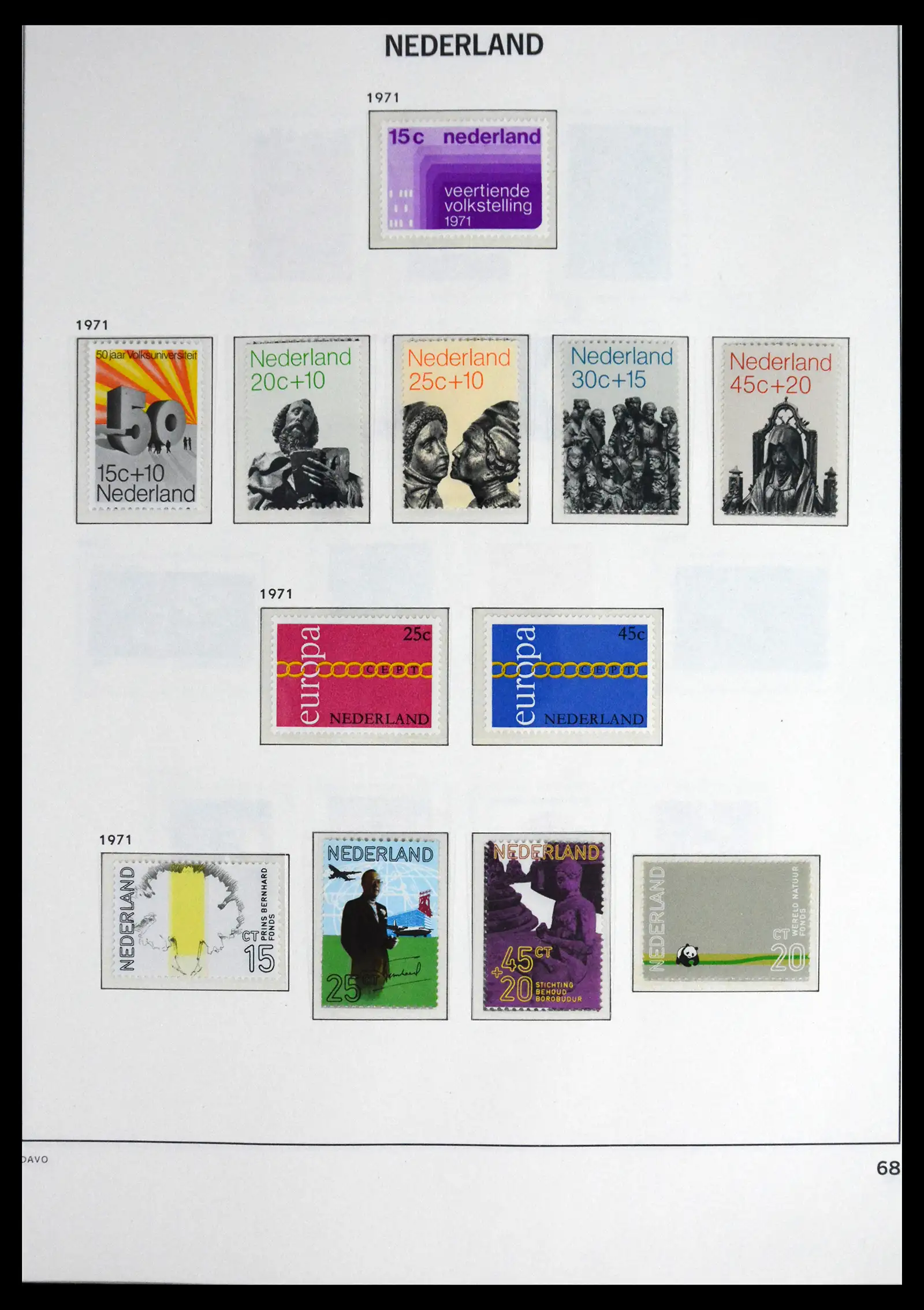 41590 0068 - Postzegelverzameling 41590 Nederland compleet 1852-1977.