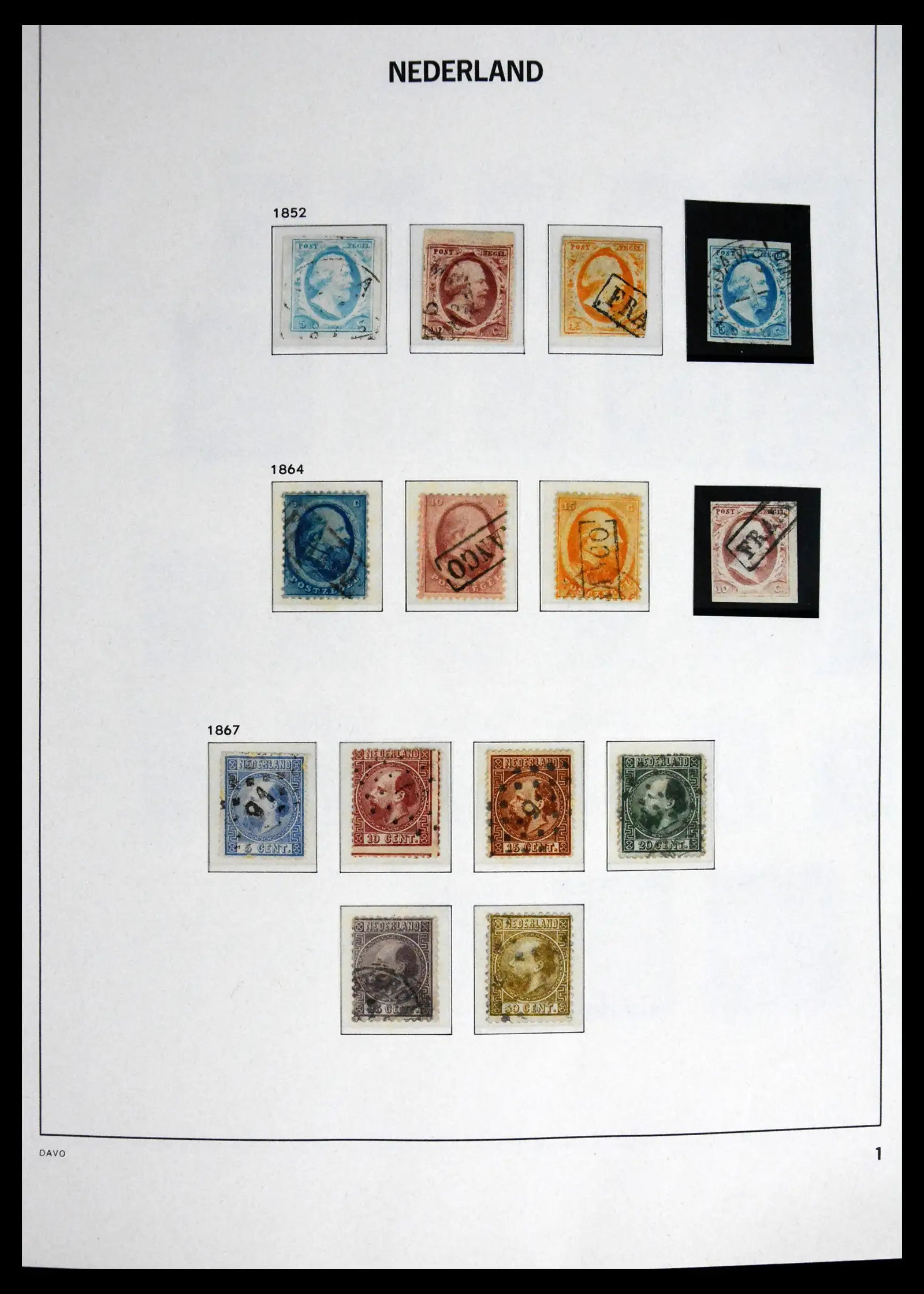 41595 0001 - Postzegelverzameling 41595 Nederland 1852-1977.