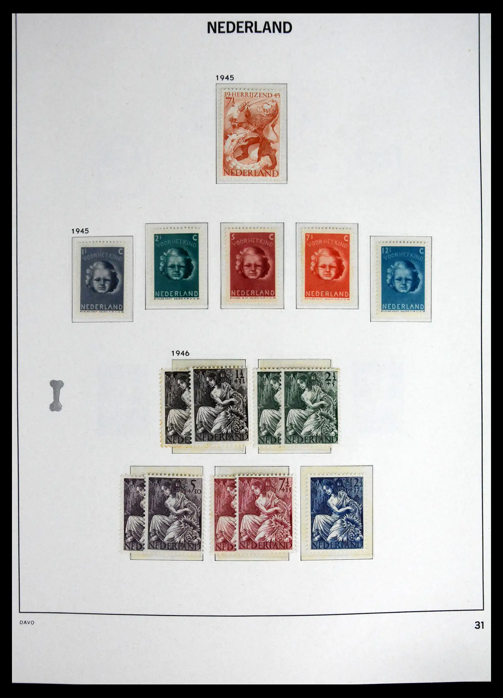 41595 0032 - Postzegelverzameling 41595 Nederland 1852-1977.