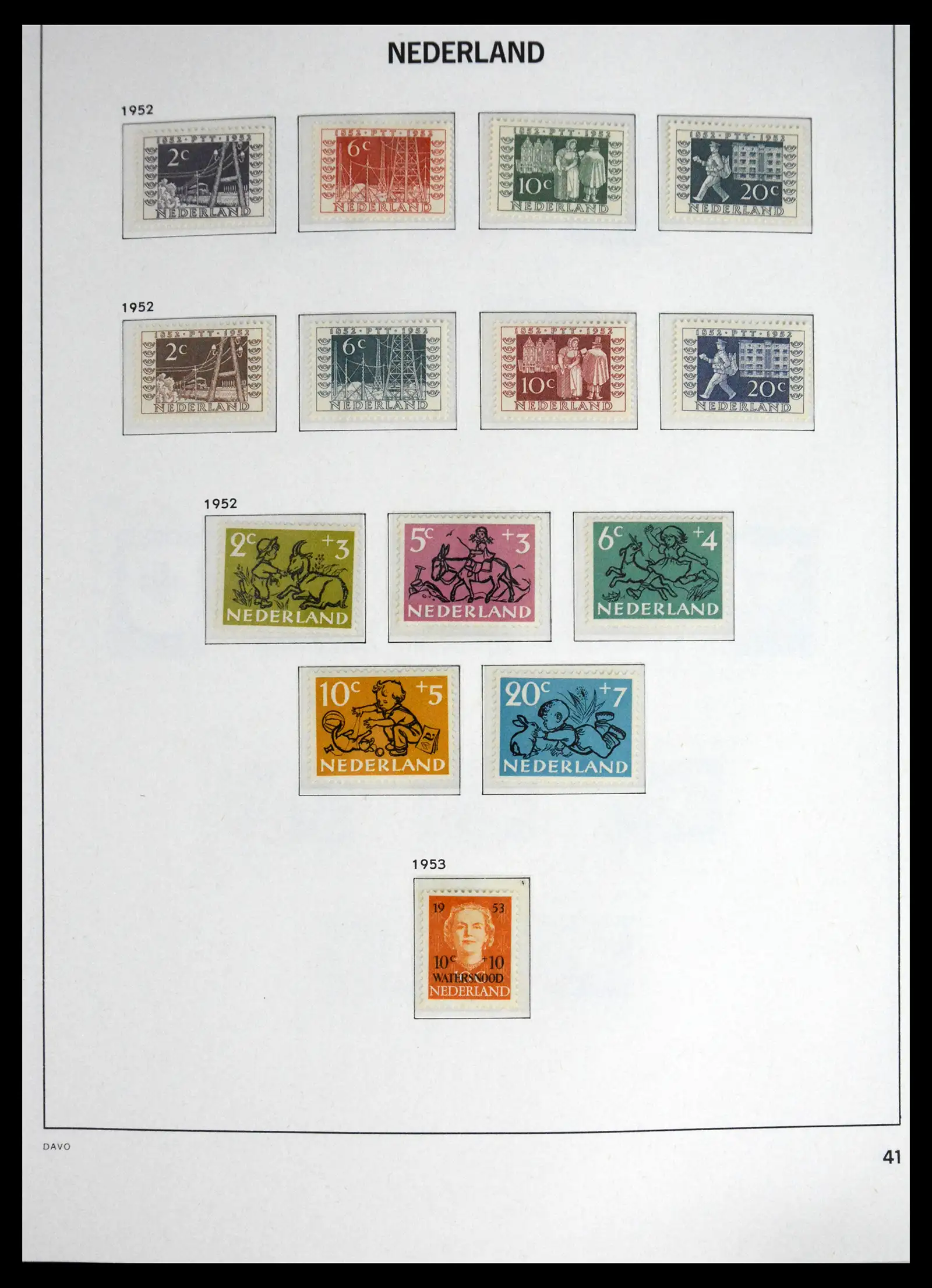 41595 0043 - Postzegelverzameling 41595 Nederland 1852-1977.