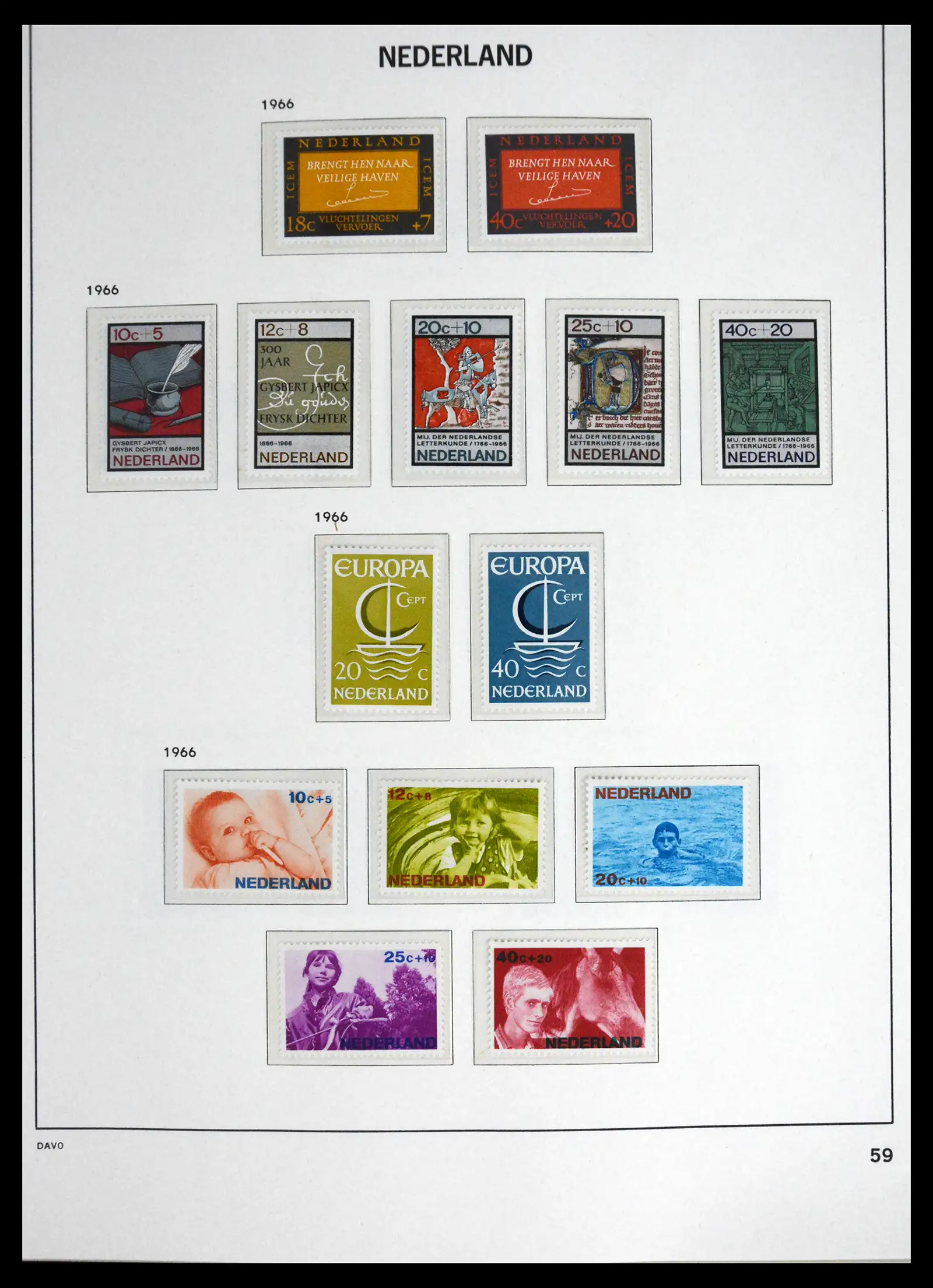 41595 0061 - Postzegelverzameling 41595 Nederland 1852-1977.