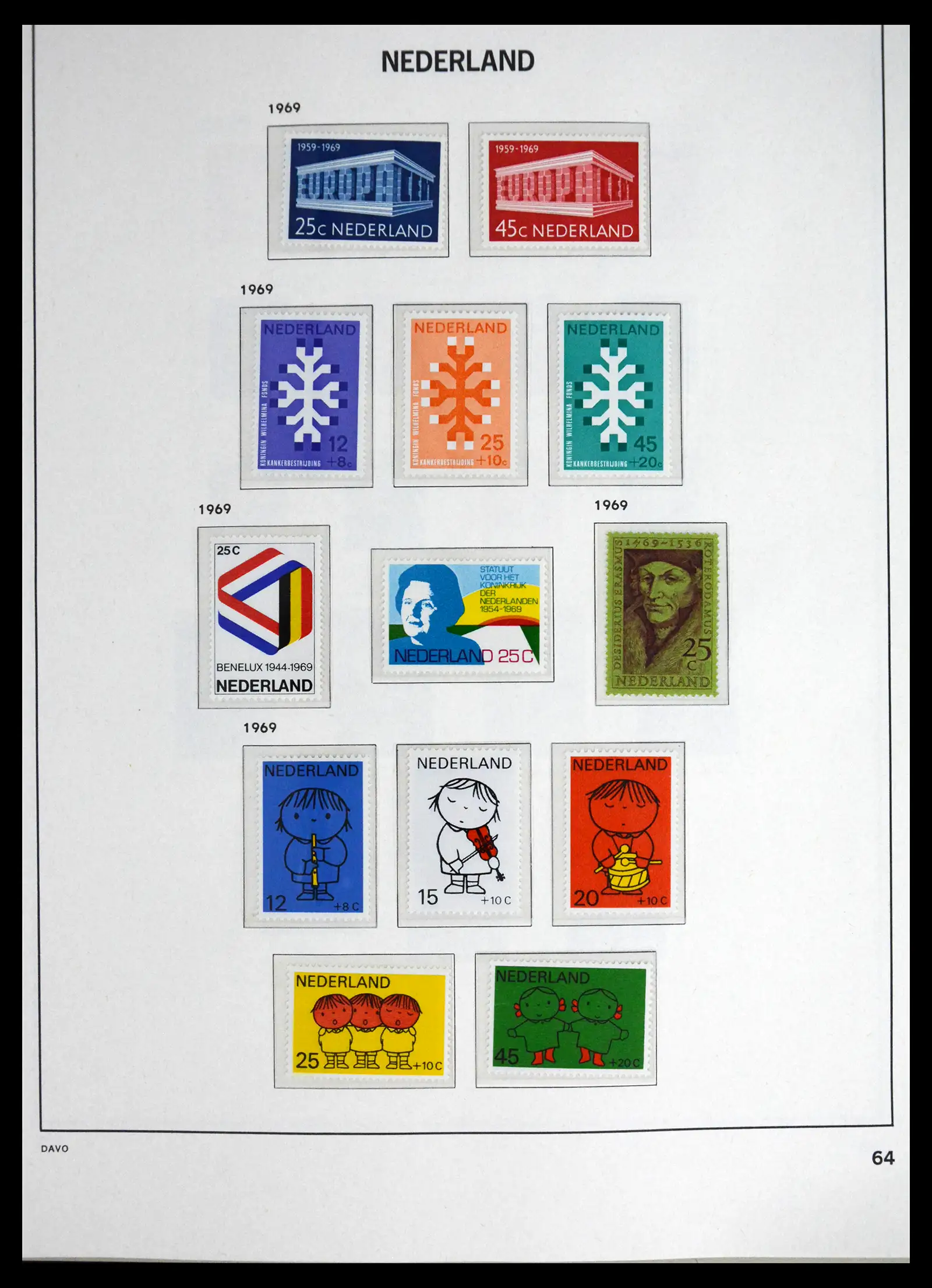 41595 0066 - Postzegelverzameling 41595 Nederland 1852-1977.