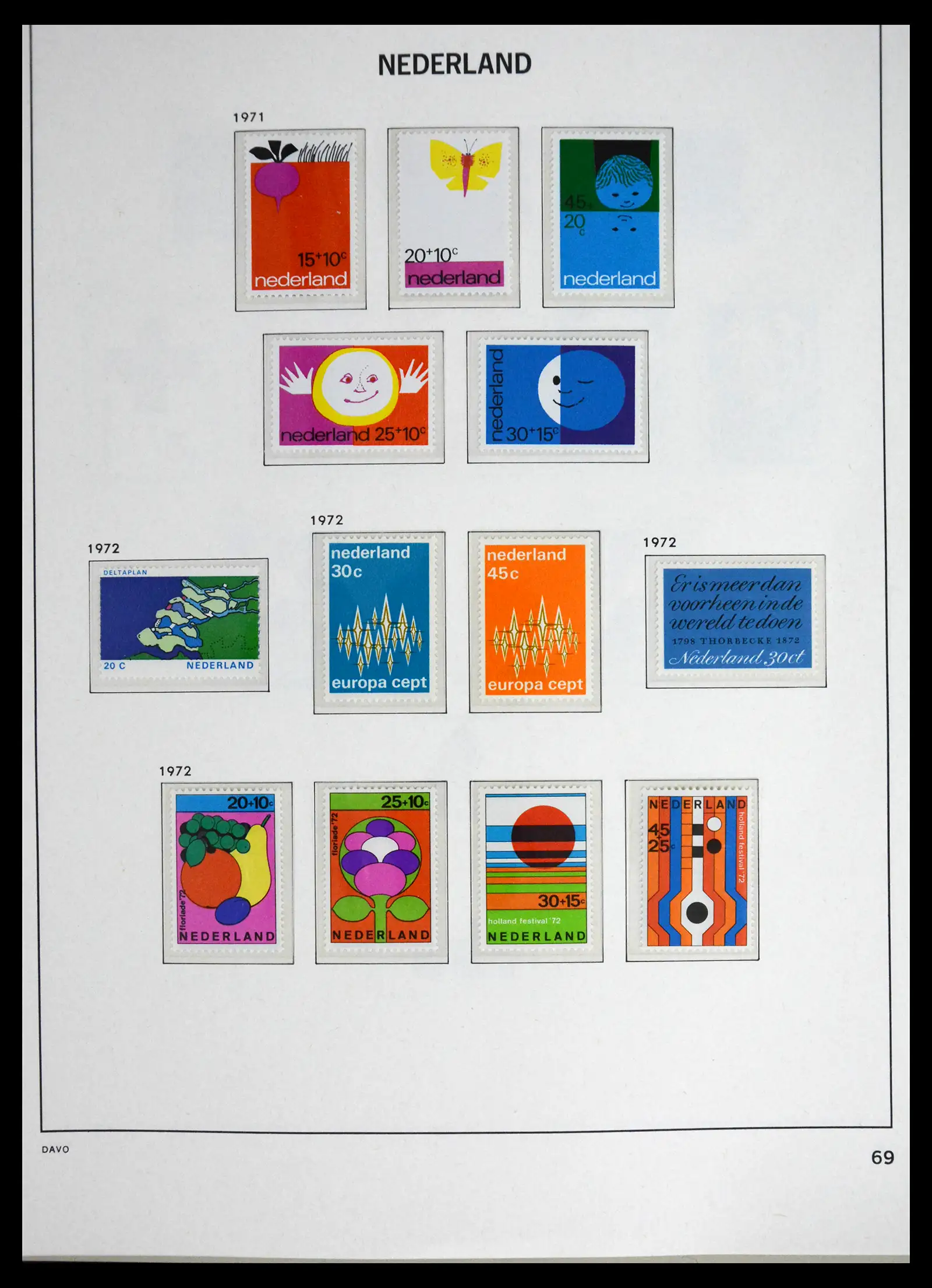 41595 0071 - Postzegelverzameling 41595 Nederland 1852-1977.