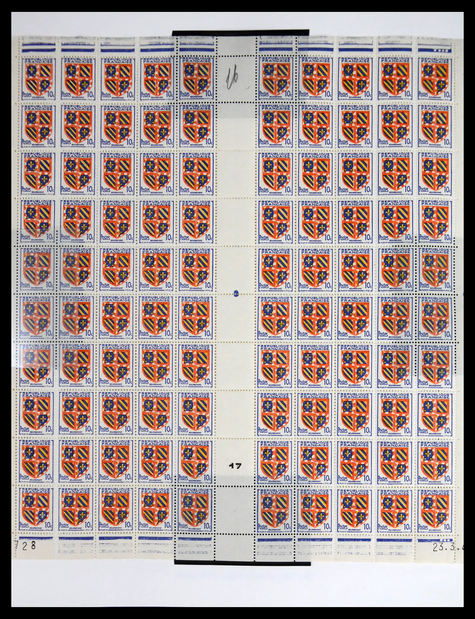 41596 0054 - Stamp collection 41596 France sheets/part sheets 1938-1970.