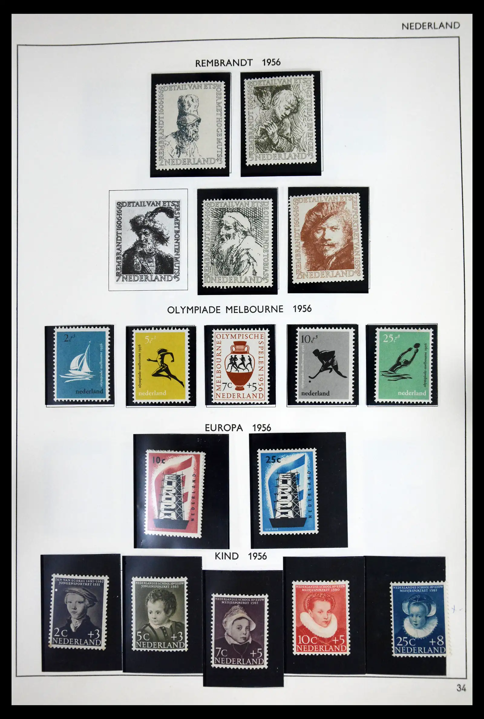 41601 0036 - Postzegelverzameling 41601 Nederland 1852-1977.