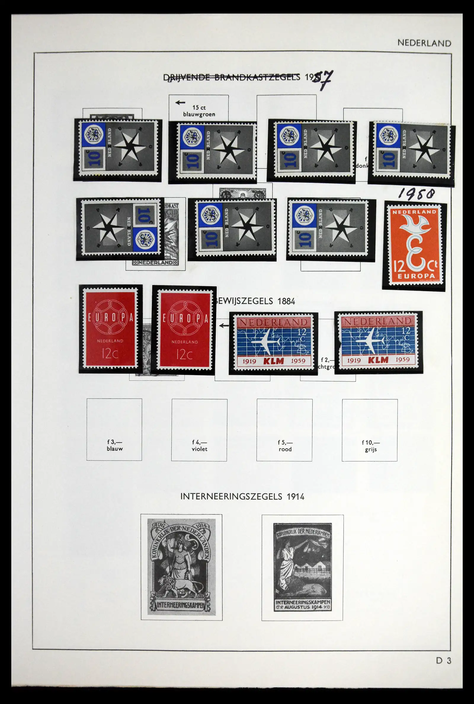 41601 0098 - Postzegelverzameling 41601 Nederland 1852-1977.