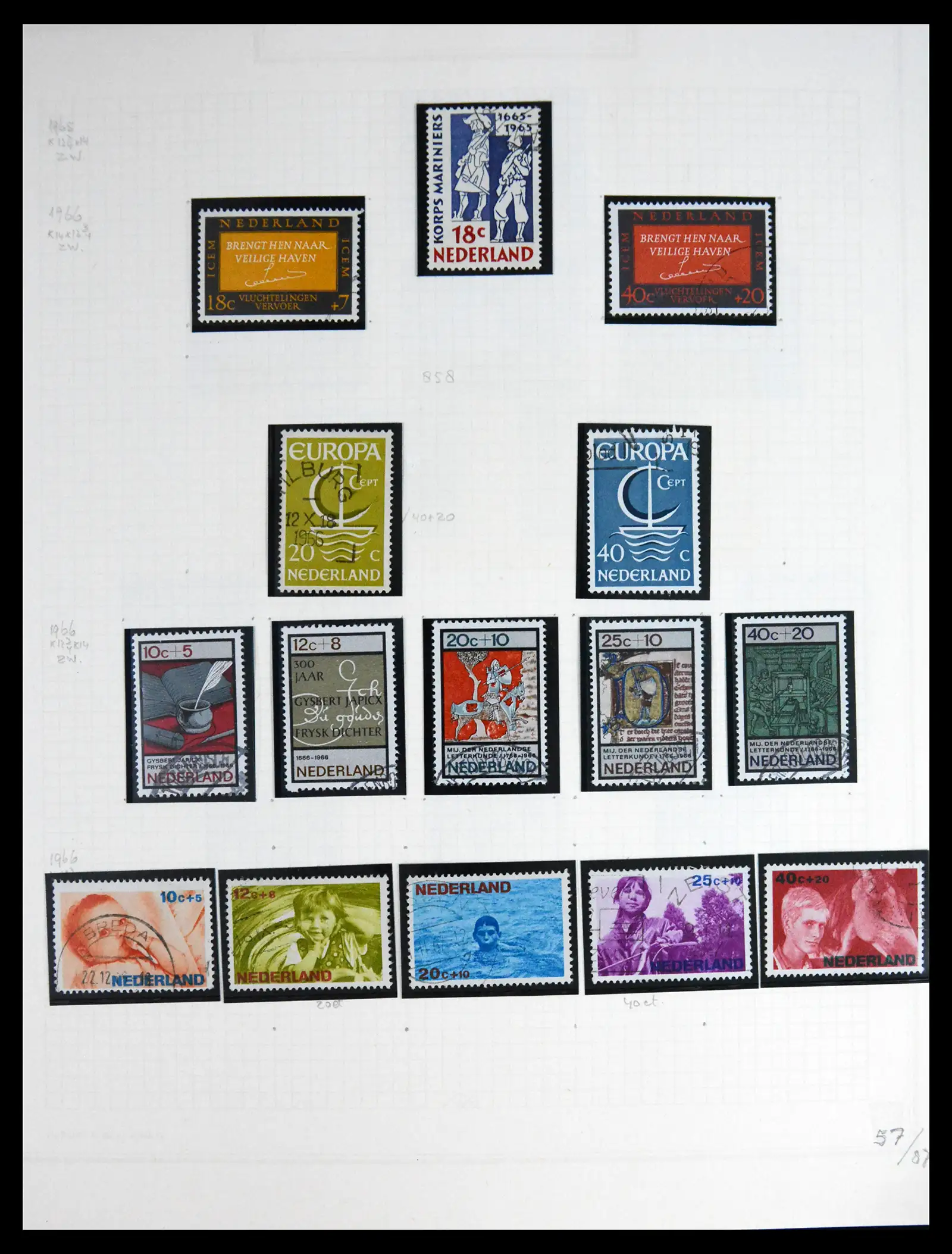 41605 0060 - Postzegelverzameling 41605 Nederland gespecialiseerd 1852-1998.