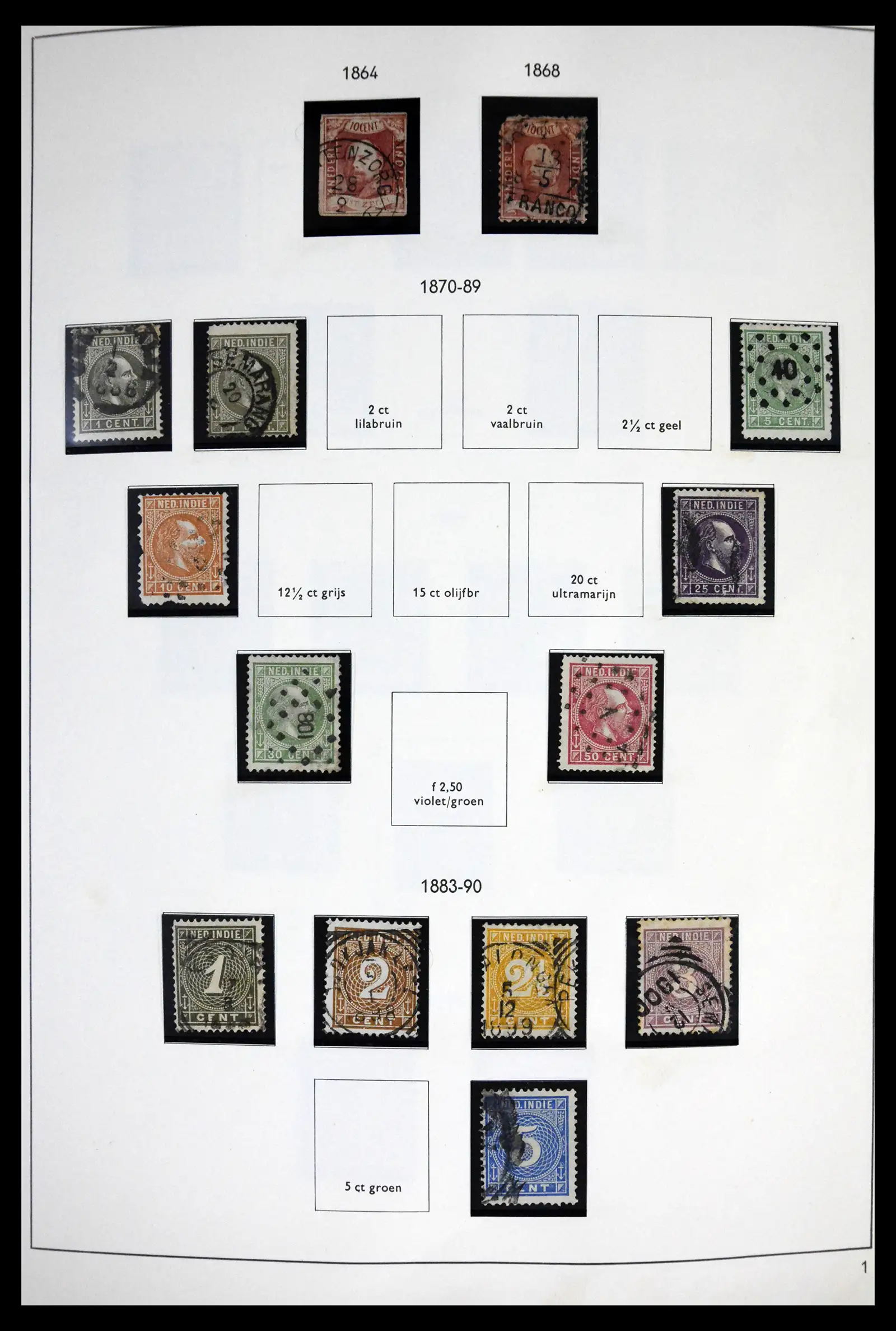 41613 0001 - Stamp collection 41613 Dutch Colonies 1864-1975.