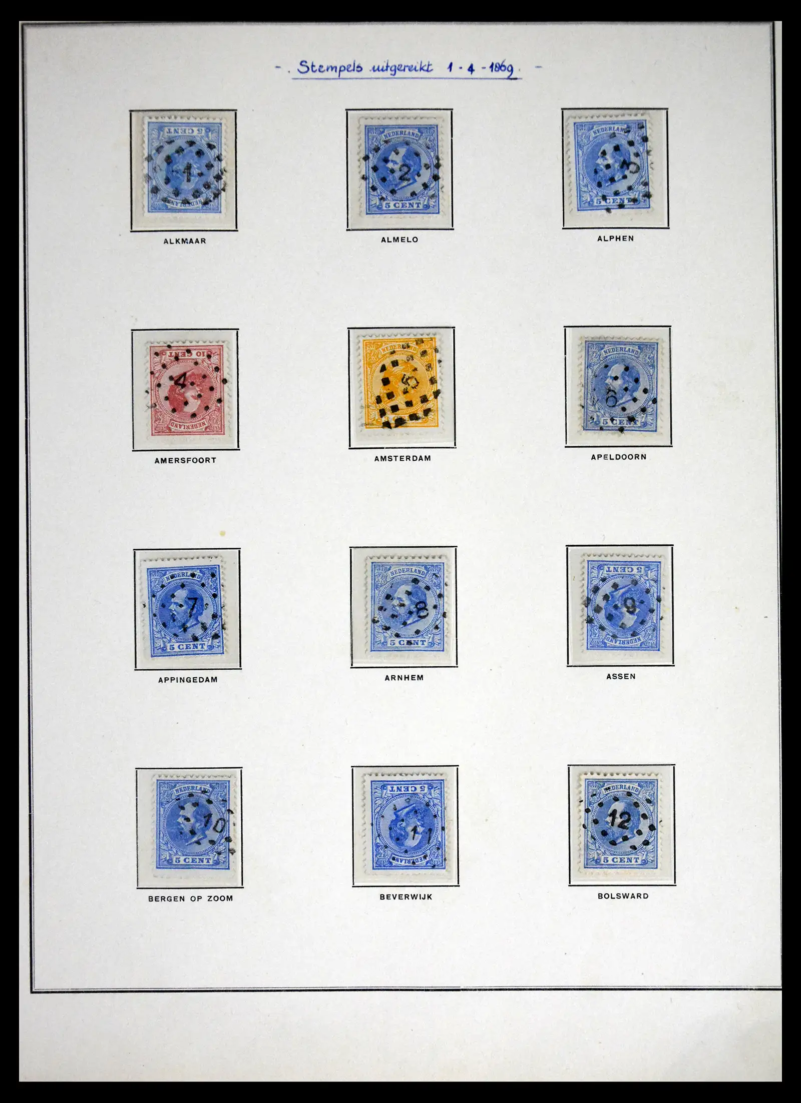 41618 0001 - Postzegelverzameling 41618 Nederland puntstempels.