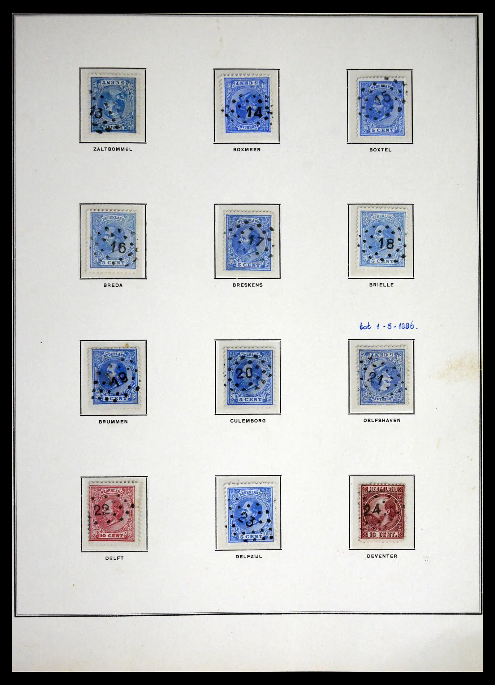 41618 0002 - Postzegelverzameling 41618 Nederland puntstempels.