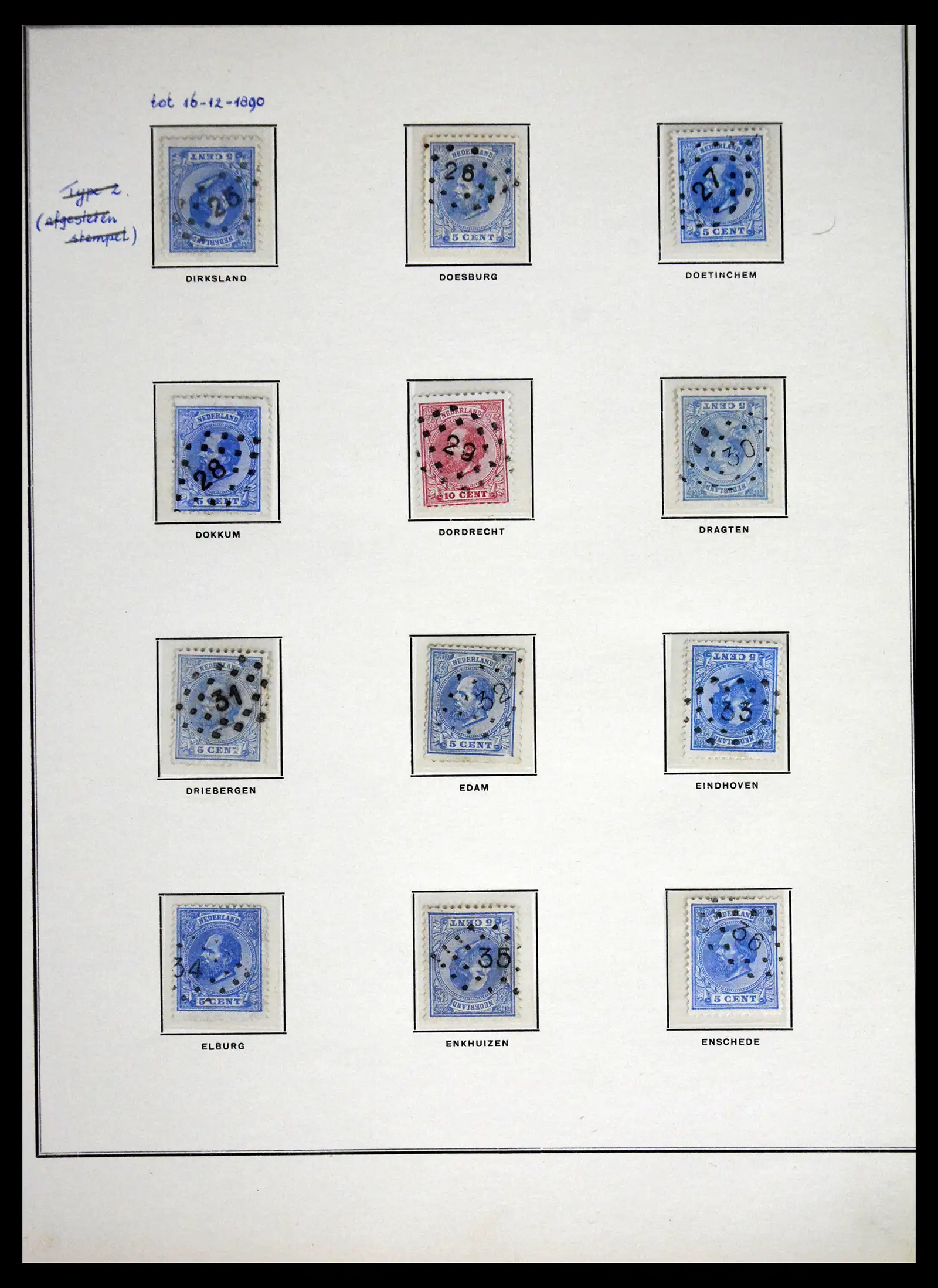 41618 0003 - Postzegelverzameling 41618 Nederland puntstempels.