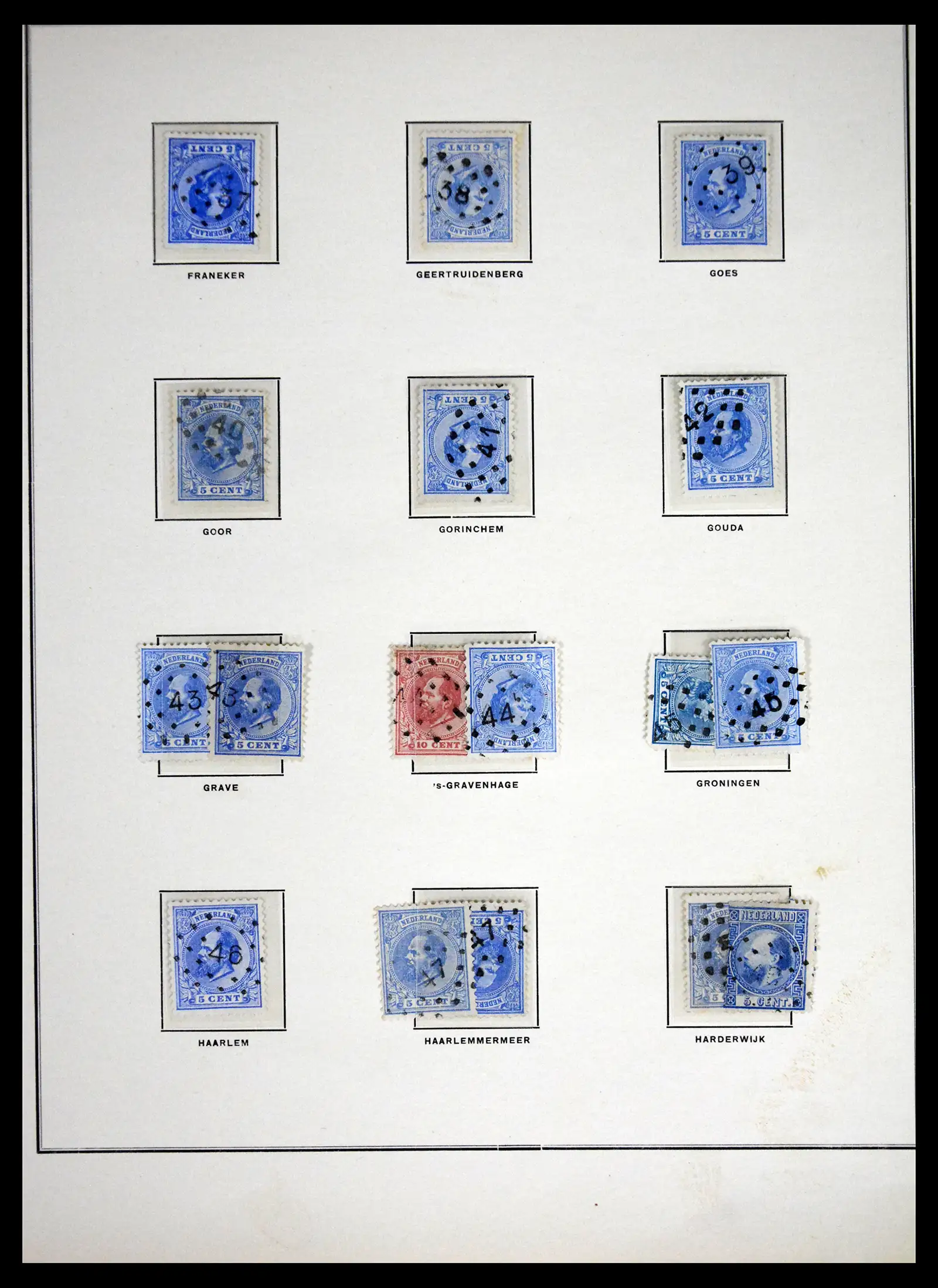 41618 0004 - Postzegelverzameling 41618 Nederland puntstempels.