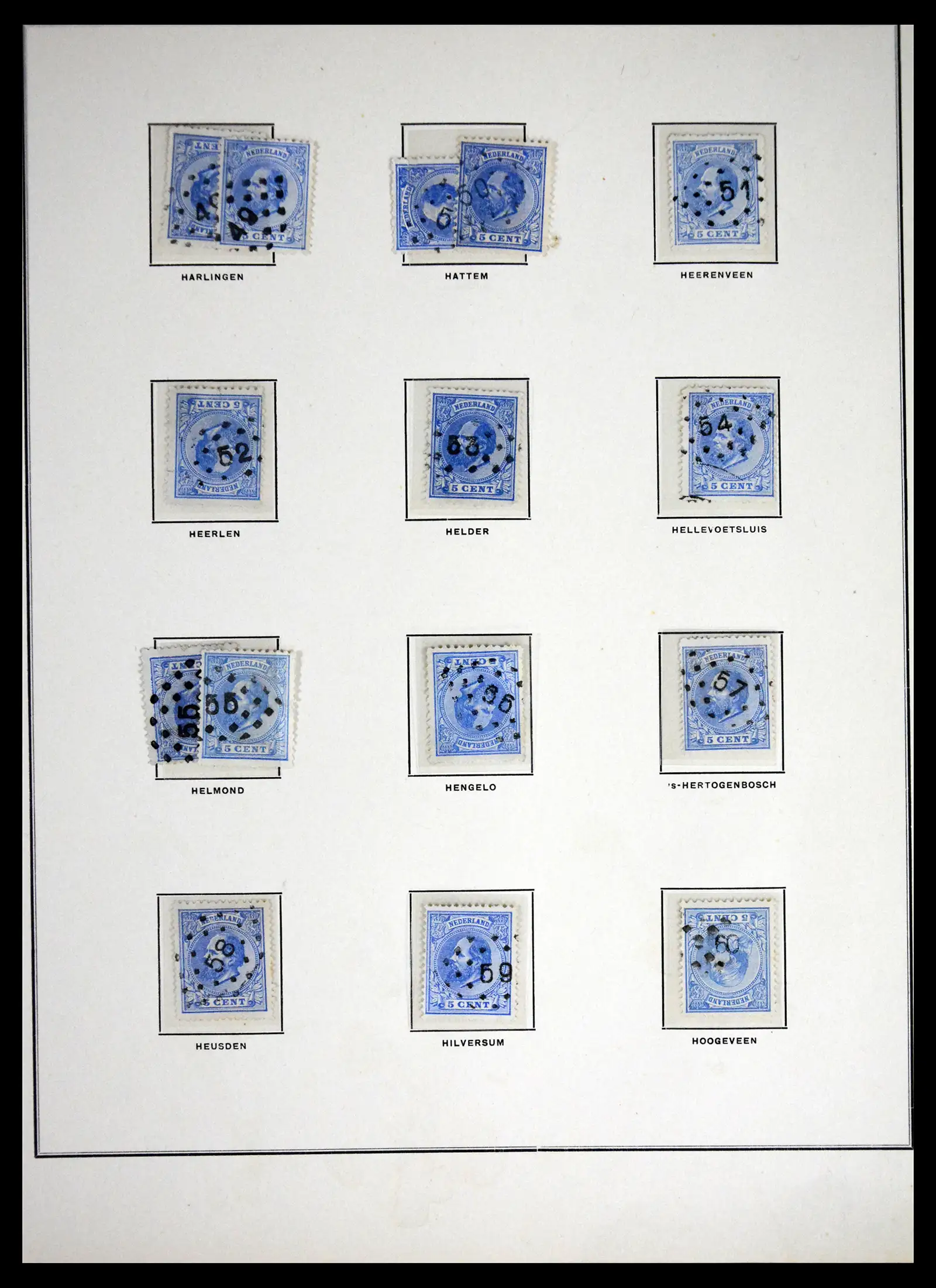 41618 0005 - Postzegelverzameling 41618 Nederland puntstempels.