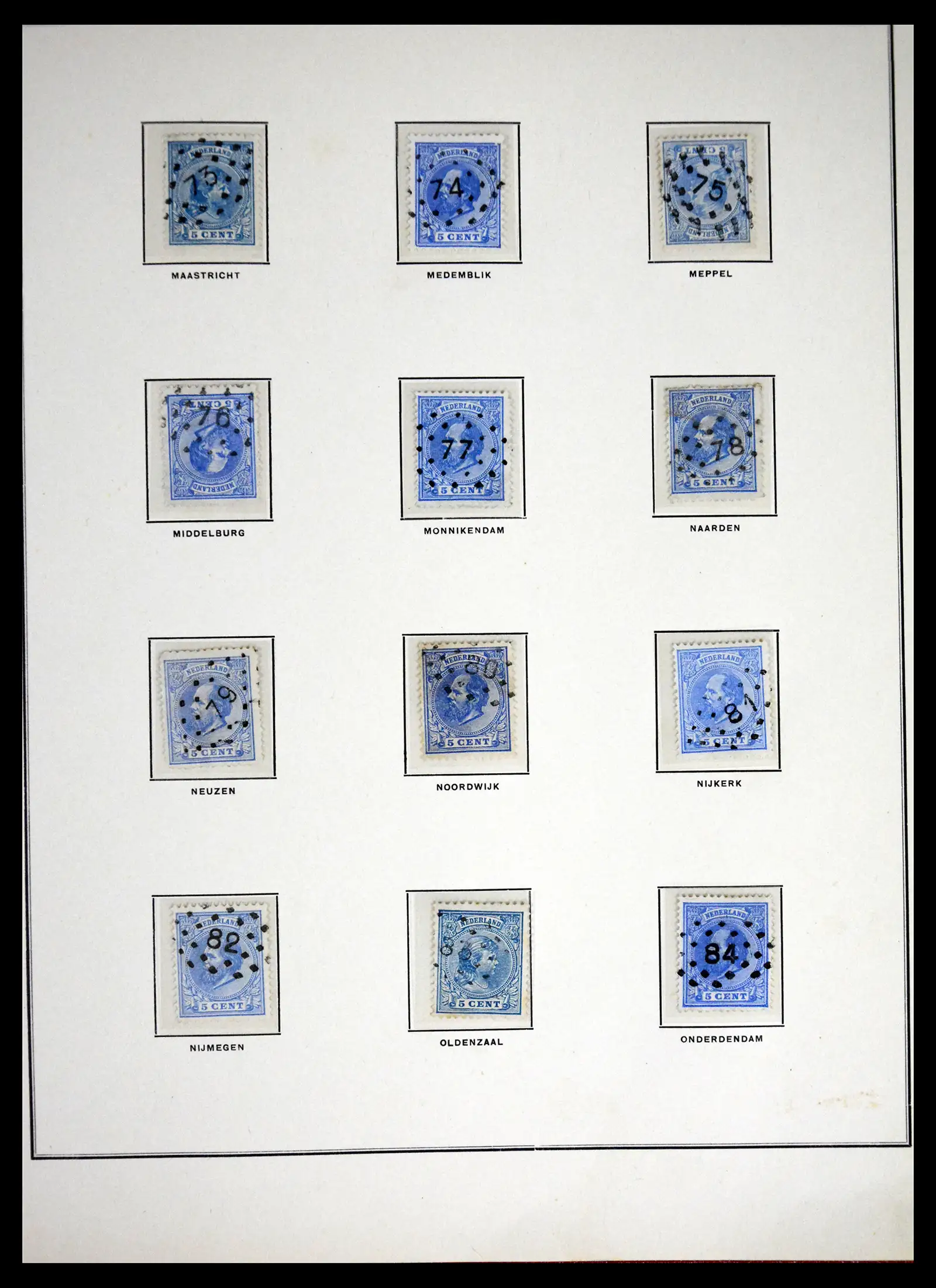 41618 0007 - Postzegelverzameling 41618 Nederland puntstempels.