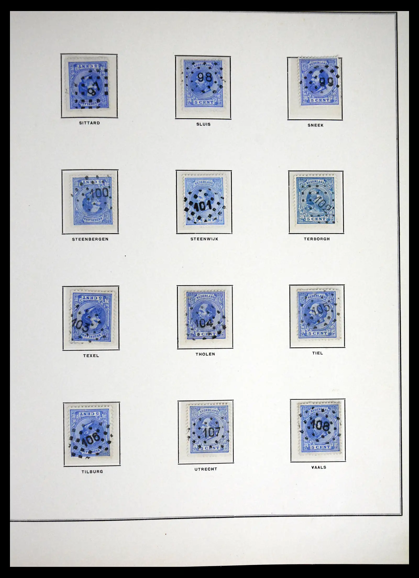 41618 0009 - Postzegelverzameling 41618 Nederland puntstempels.