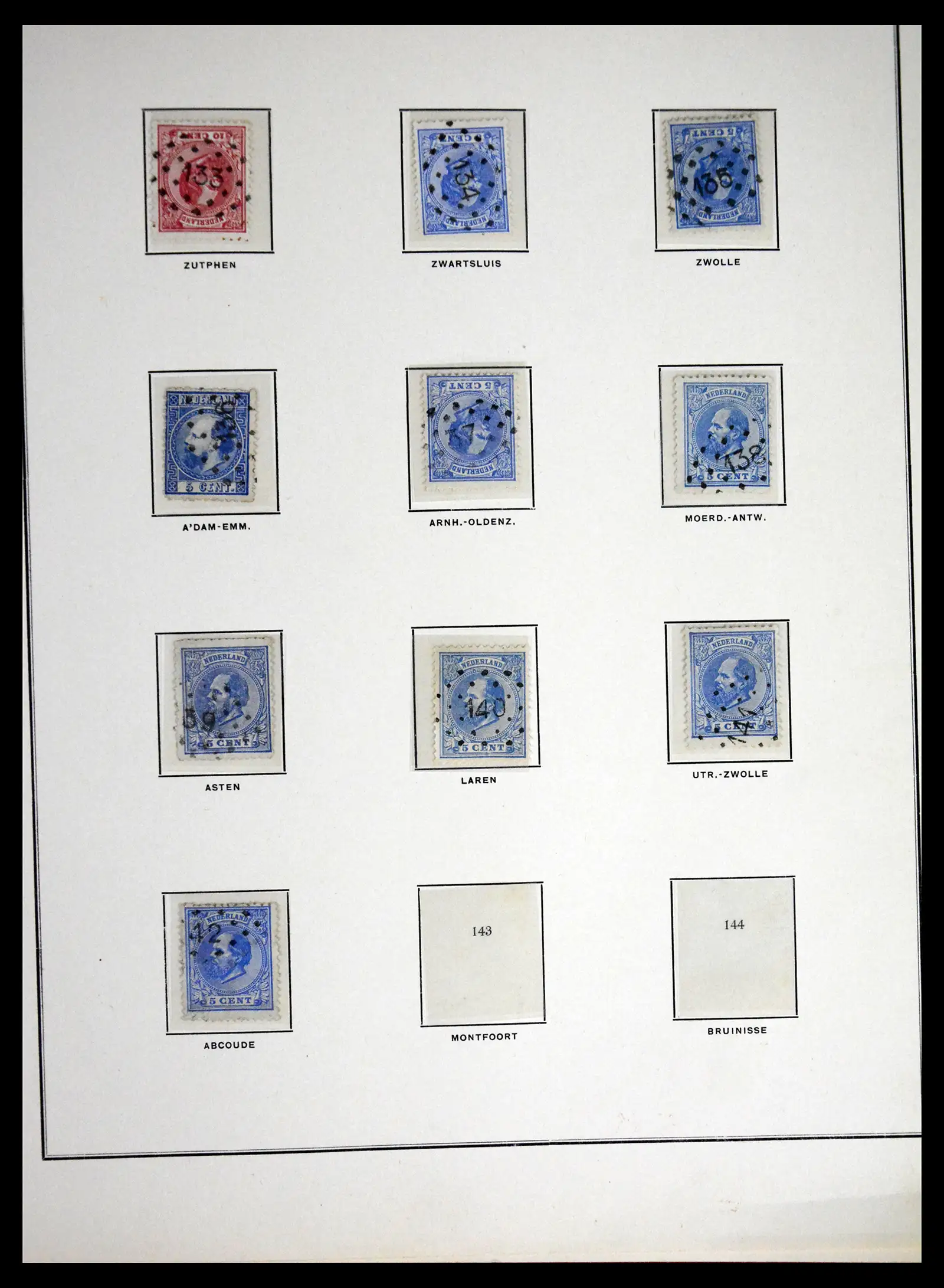 41618 0012 - Postzegelverzameling 41618 Nederland puntstempels.