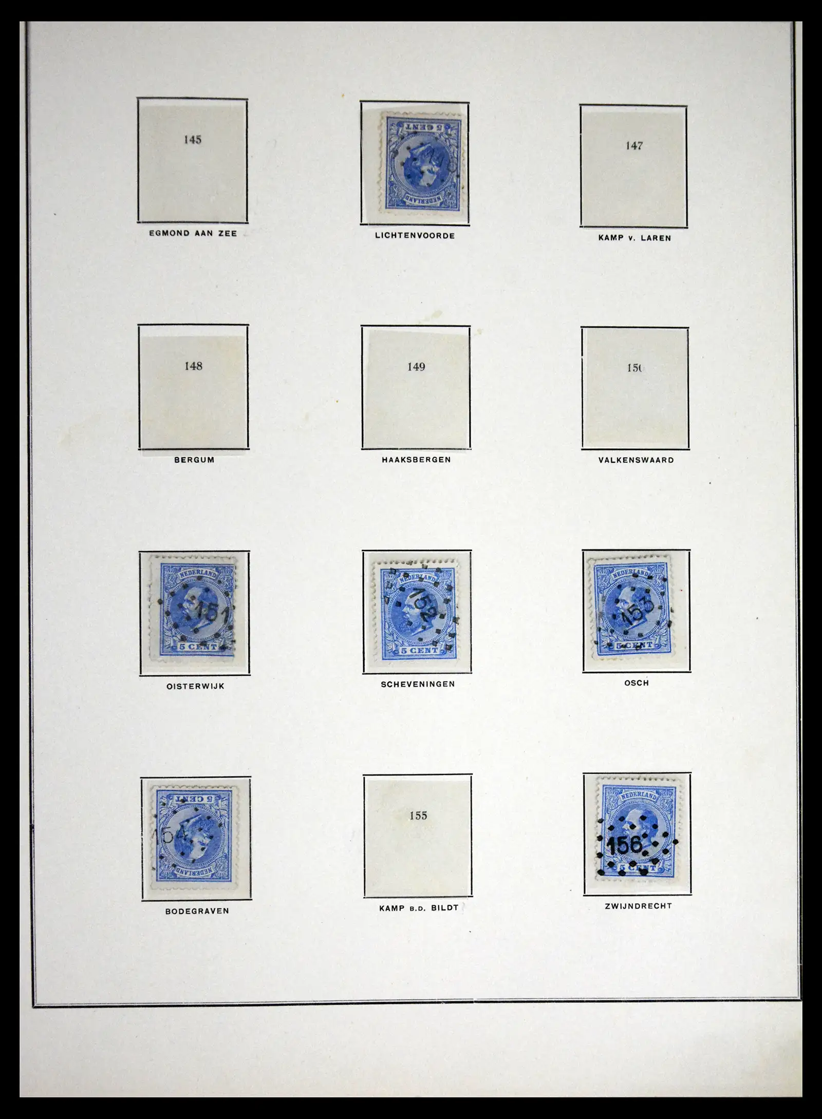 41618 0013 - Postzegelverzameling 41618 Nederland puntstempels.