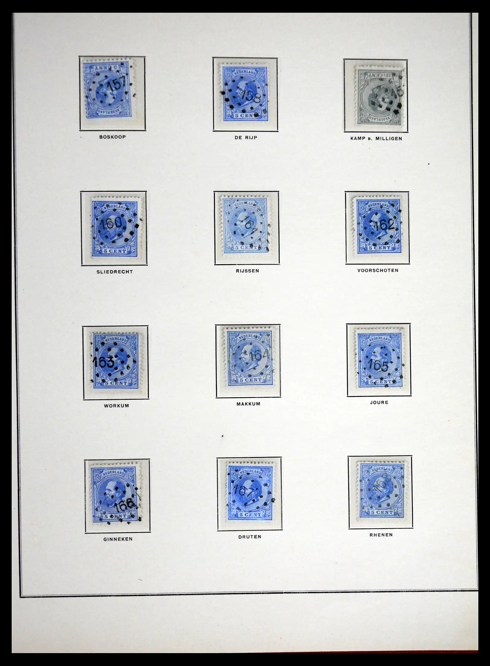 41618 0014 - Postzegelverzameling 41618 Nederland puntstempels.