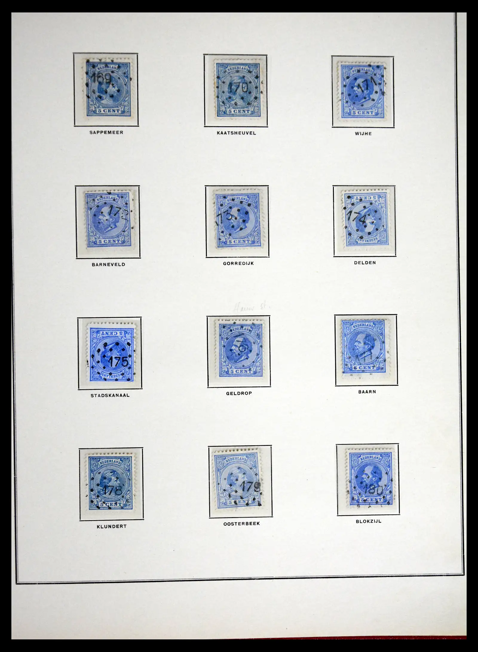 41618 0015 - Postzegelverzameling 41618 Nederland puntstempels.