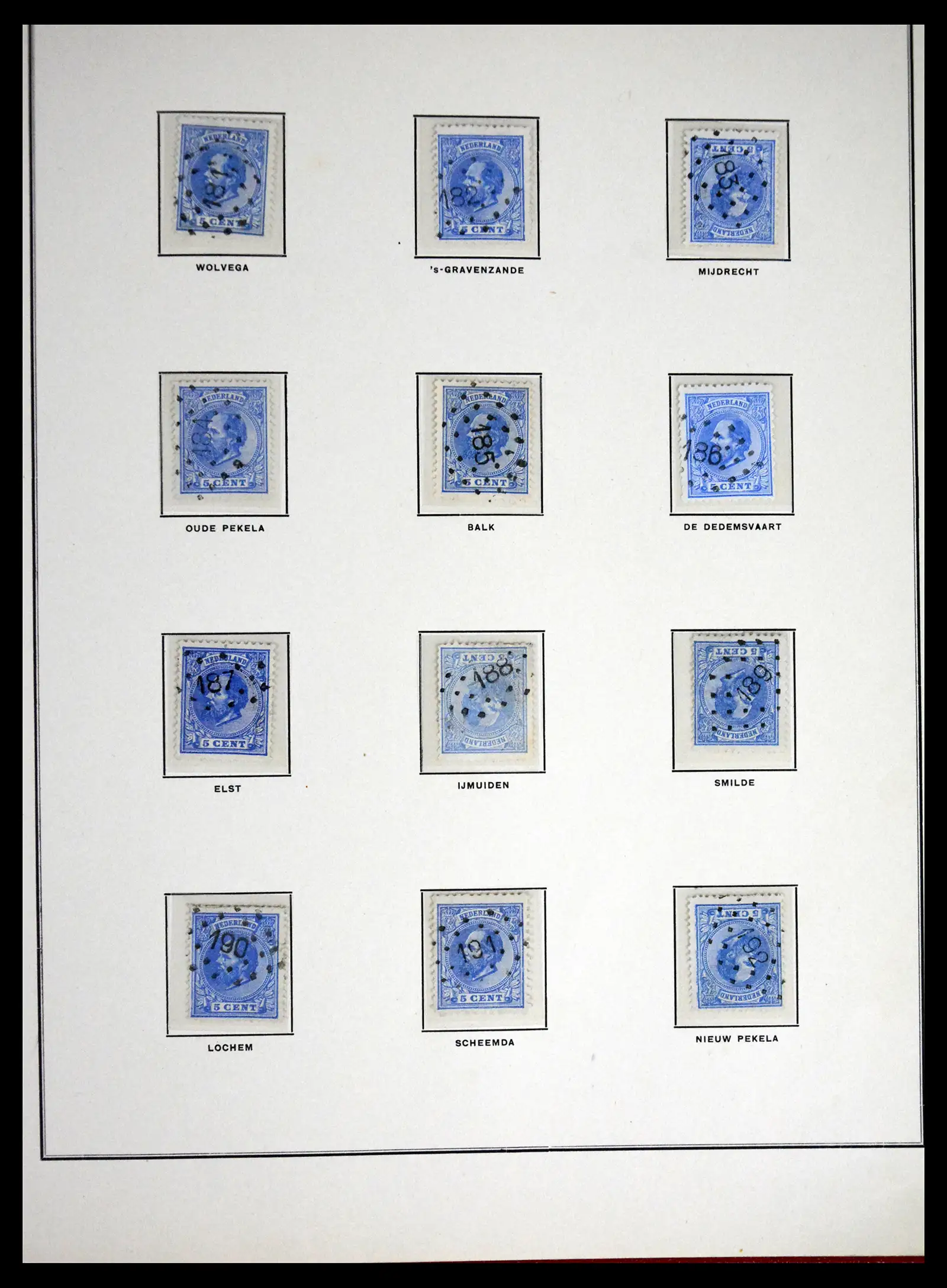 41618 0016 - Postzegelverzameling 41618 Nederland puntstempels.