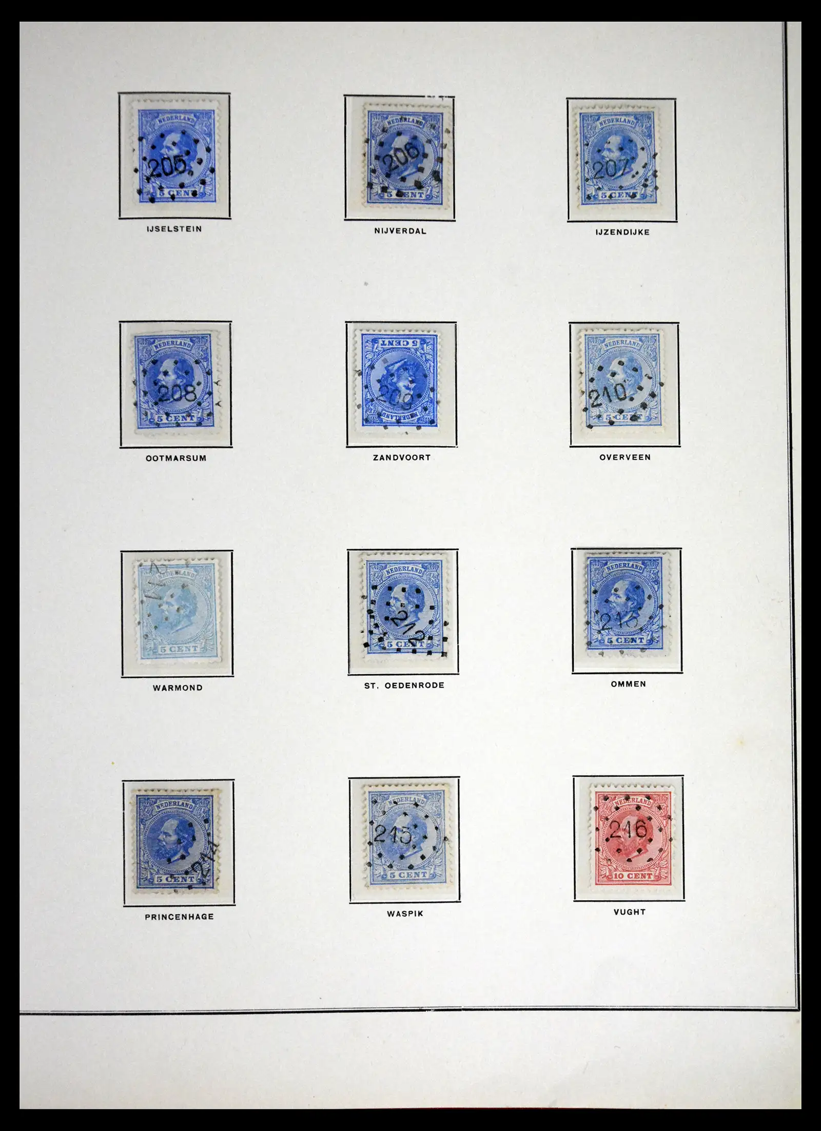 41618 0018 - Postzegelverzameling 41618 Nederland puntstempels.