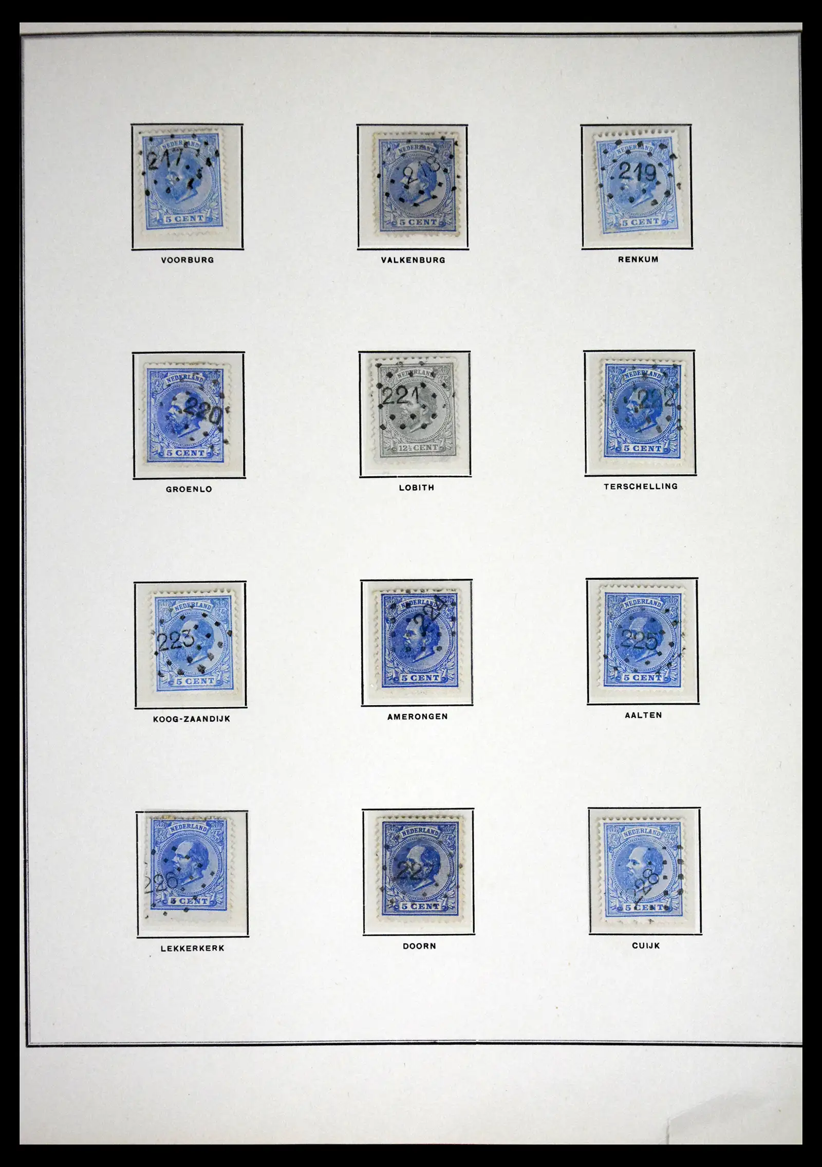 41618 0019 - Postzegelverzameling 41618 Nederland puntstempels.