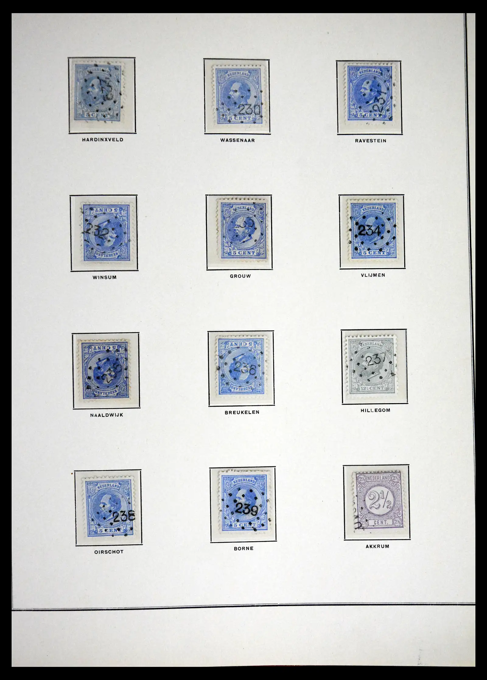 41618 0020 - Postzegelverzameling 41618 Nederland puntstempels.