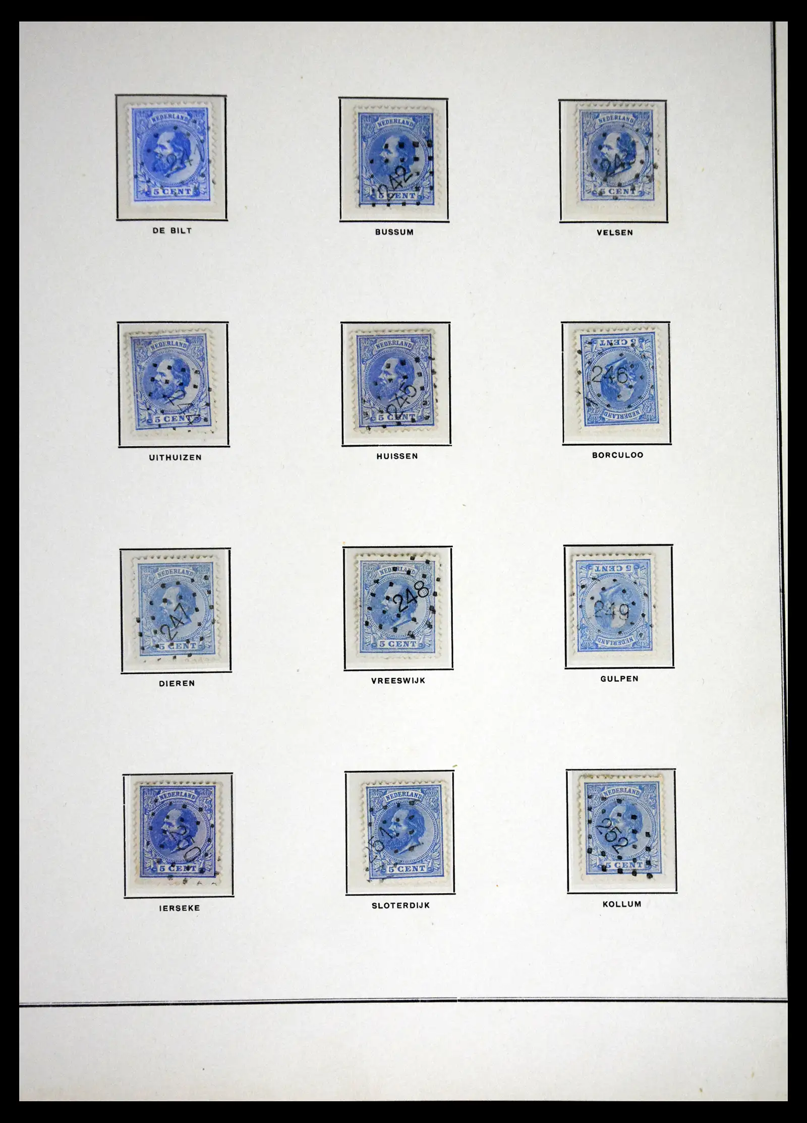 41618 0021 - Postzegelverzameling 41618 Nederland puntstempels.