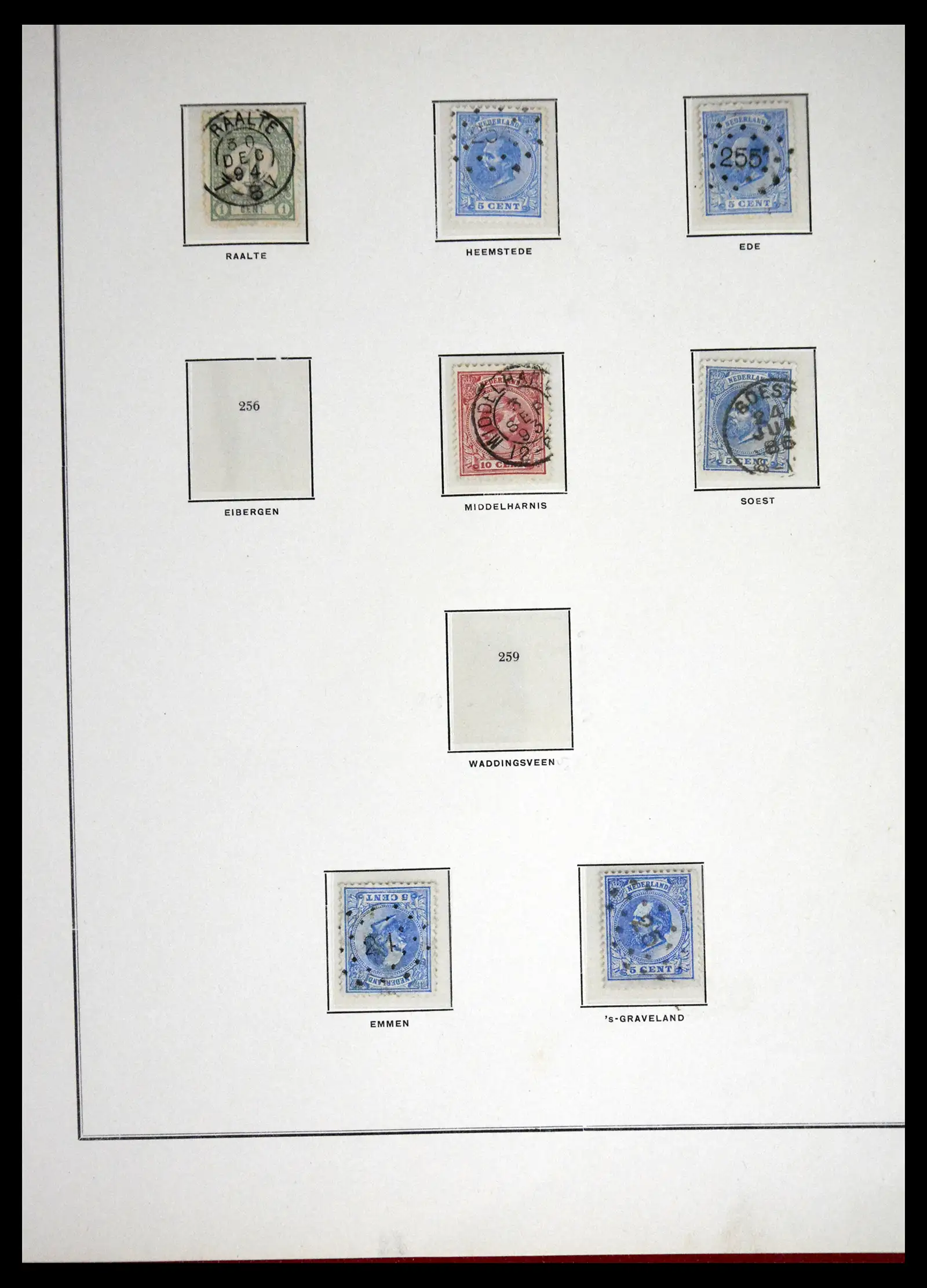 41618 0022 - Postzegelverzameling 41618 Nederland puntstempels.