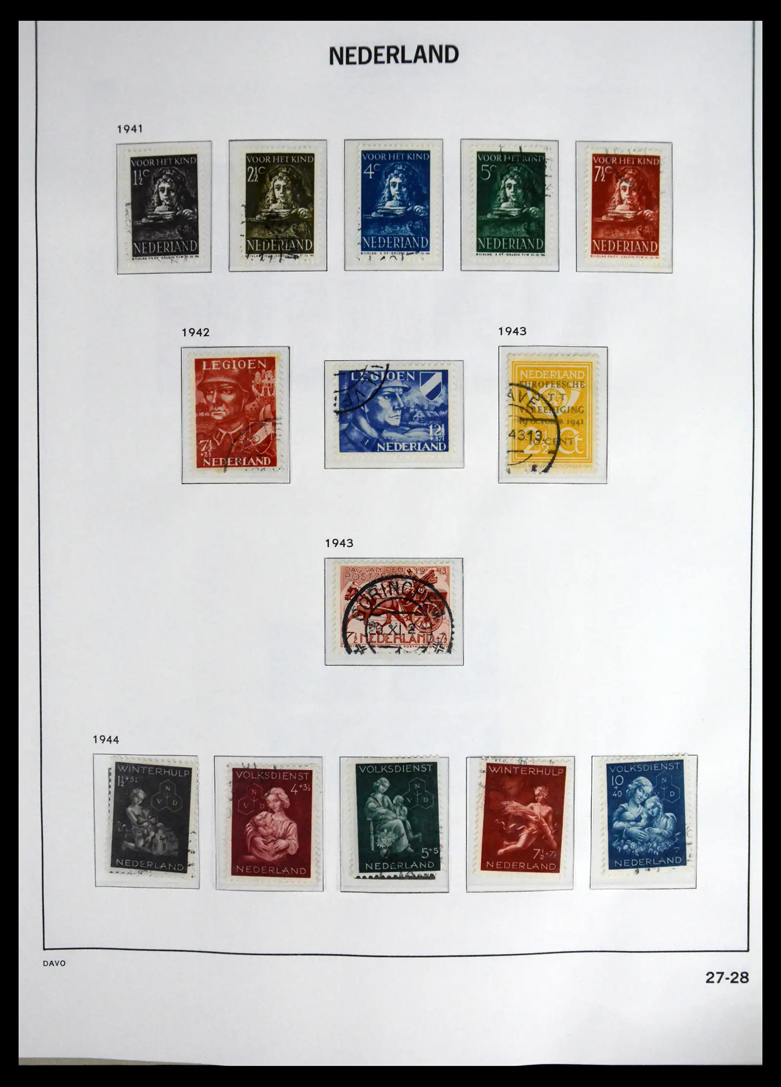 41625 0027 - Stamp collection 41625 Netherlands complete 1852-1949.