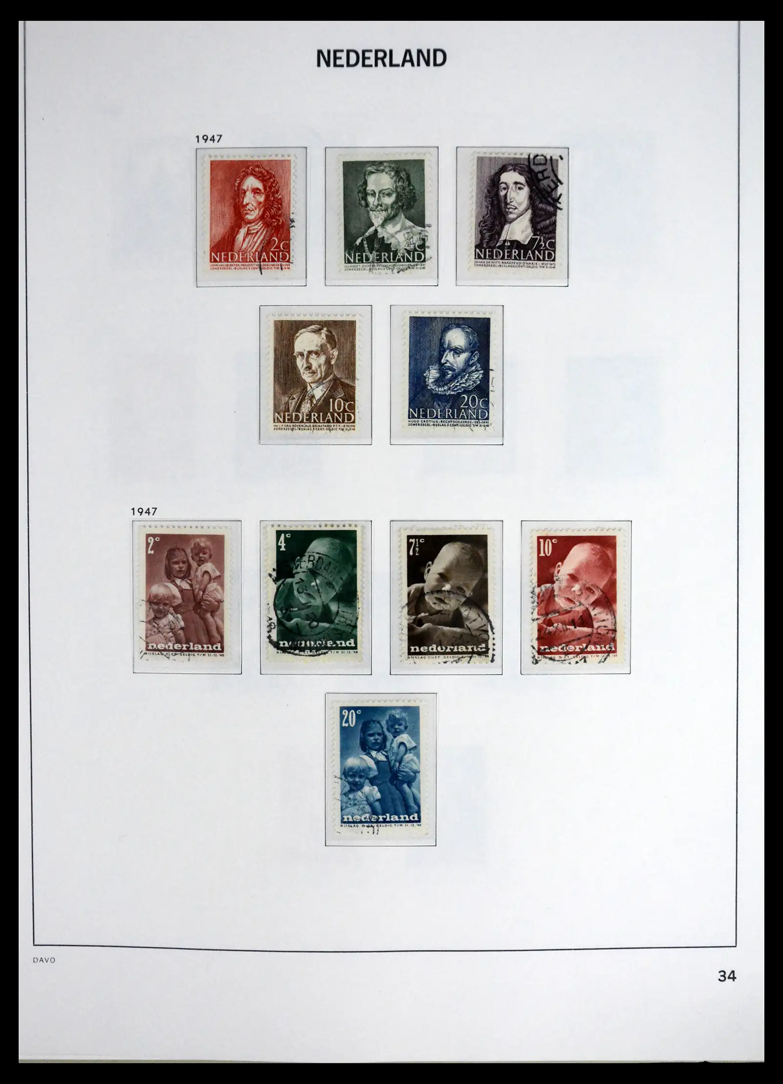 41625 0034 - Stamp collection 41625 Netherlands complete 1852-1949.
