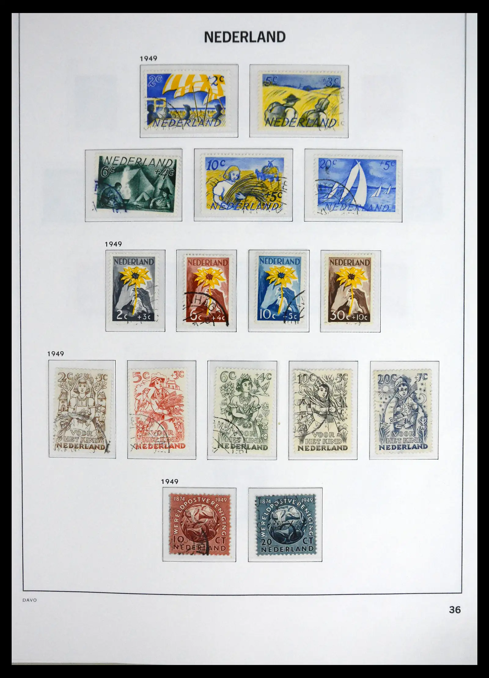 41625 0036 - Stamp collection 41625 Netherlands complete 1852-1949.