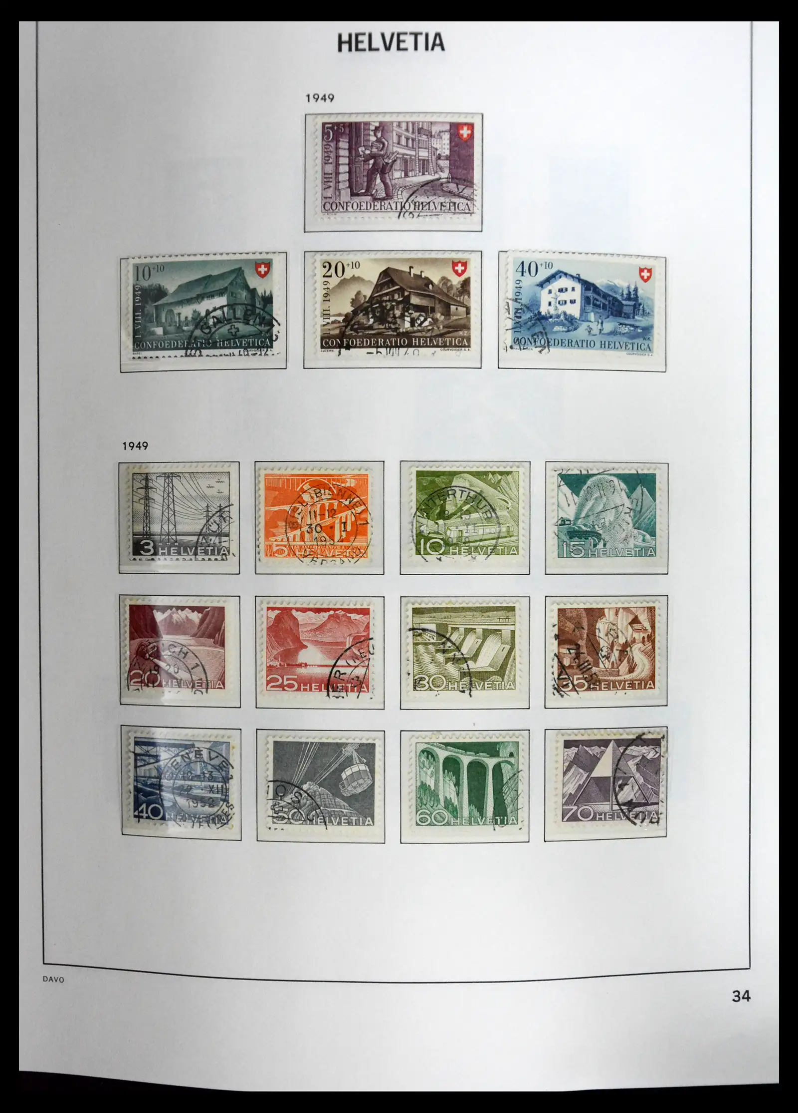 41630 0034 - Stamp collection 41630 Switzerland 1850-1969.