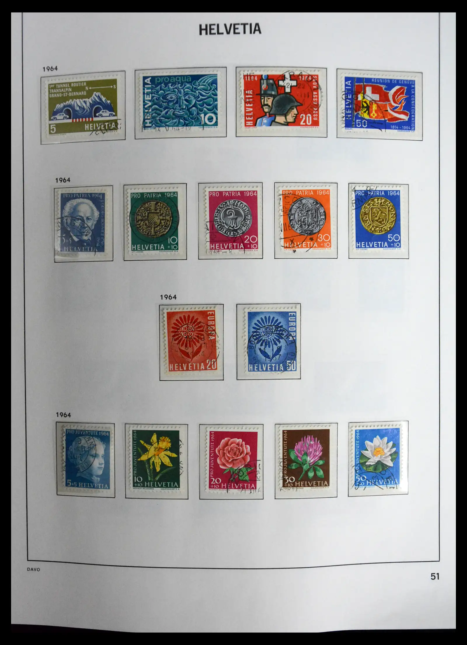 41630 0051 - Stamp collection 41630 Switzerland 1850-1969.